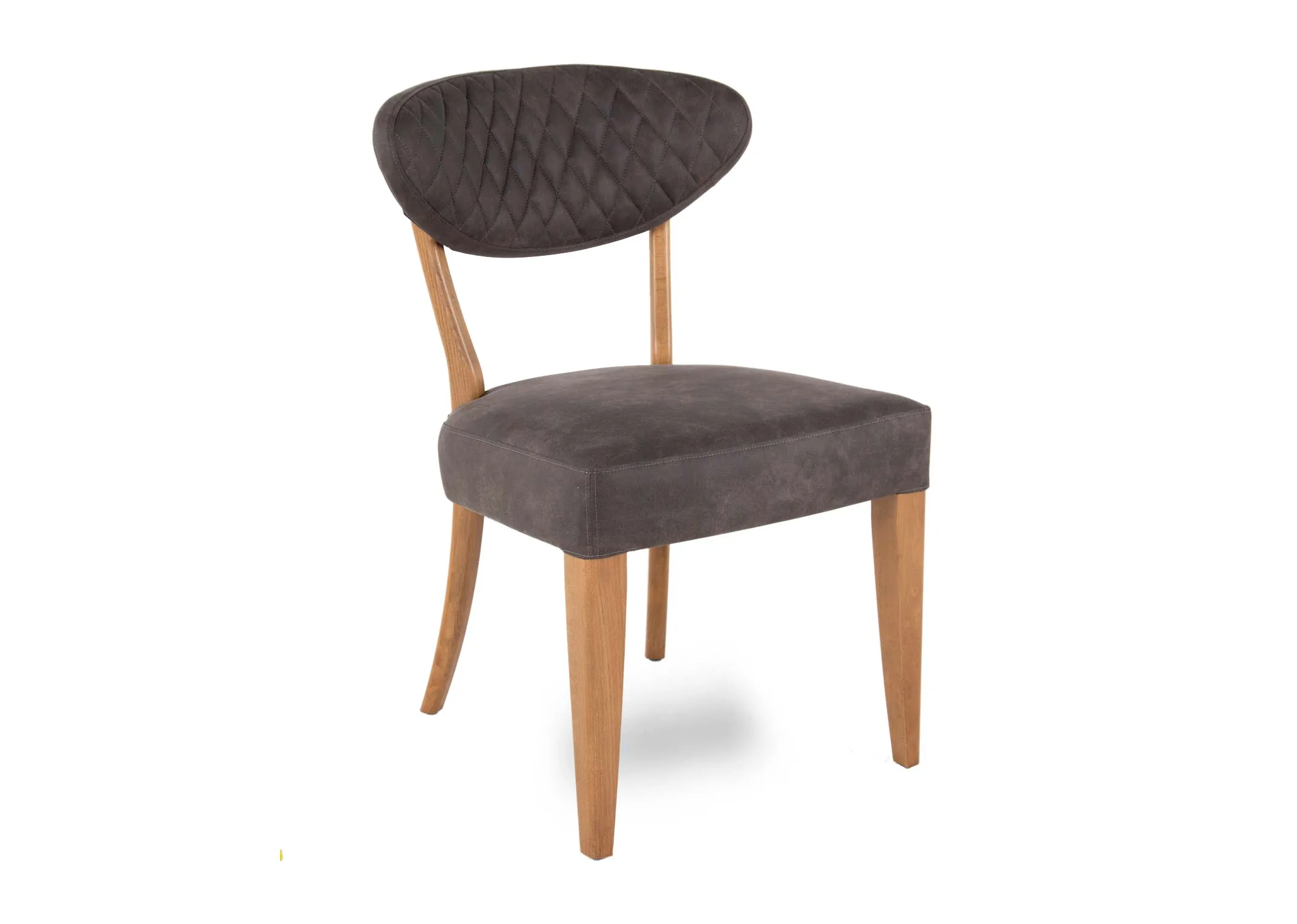 Dark Grey Fabric & Rustic Oak Dining Chair - Margot