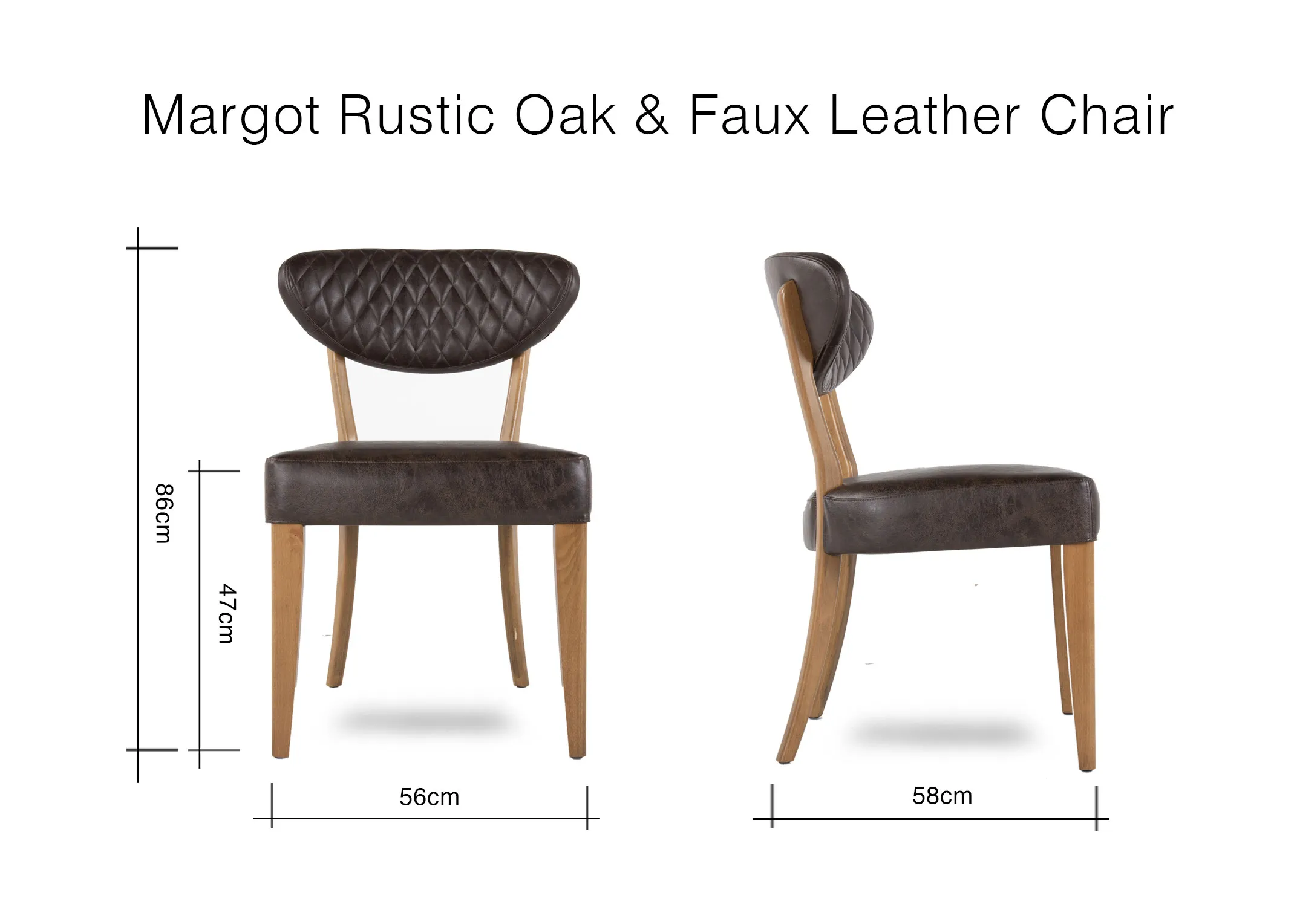 A lifestyle image of the brown faux fabric Margot dining chair with the ellipse dining range from EZ Living Furniture.