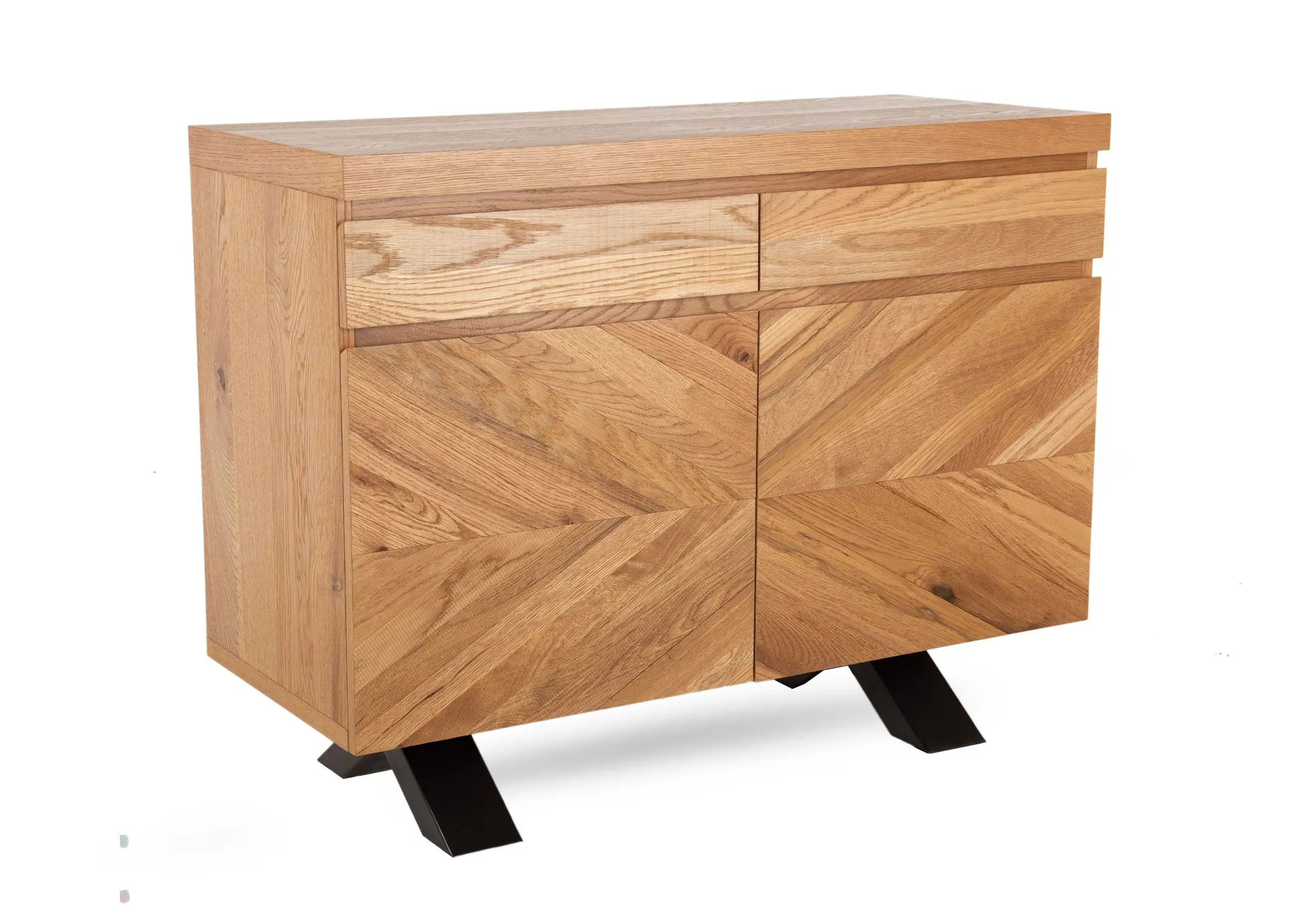 2 Door 2 Drawer Rustic Oak Sideboard - Ellipse