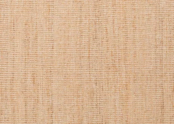 A natural jute large rectangular rug with white stripe edges from EZ Living Furniture's Novato range. Closeup  of texture