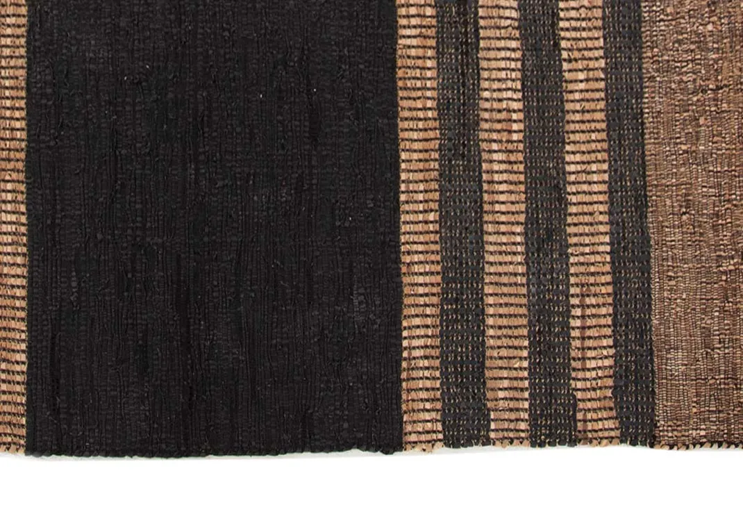 A brown & black stripped woven rug from EZ Livings Vagium range