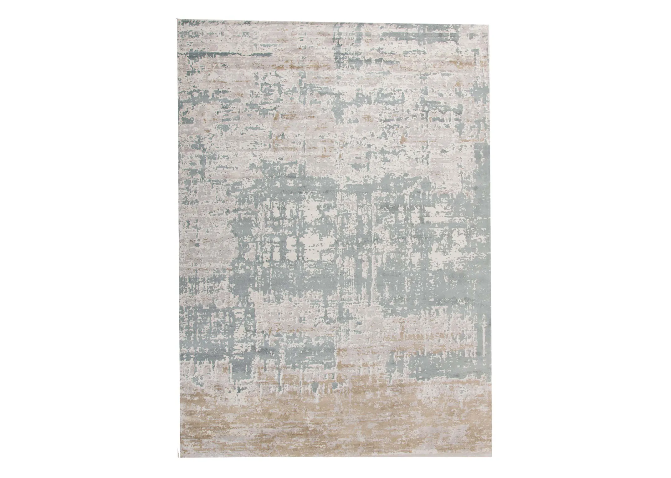 An ivory grey distressed medium rug from EZ Living's Modesto range. Front view of ombre style rug.