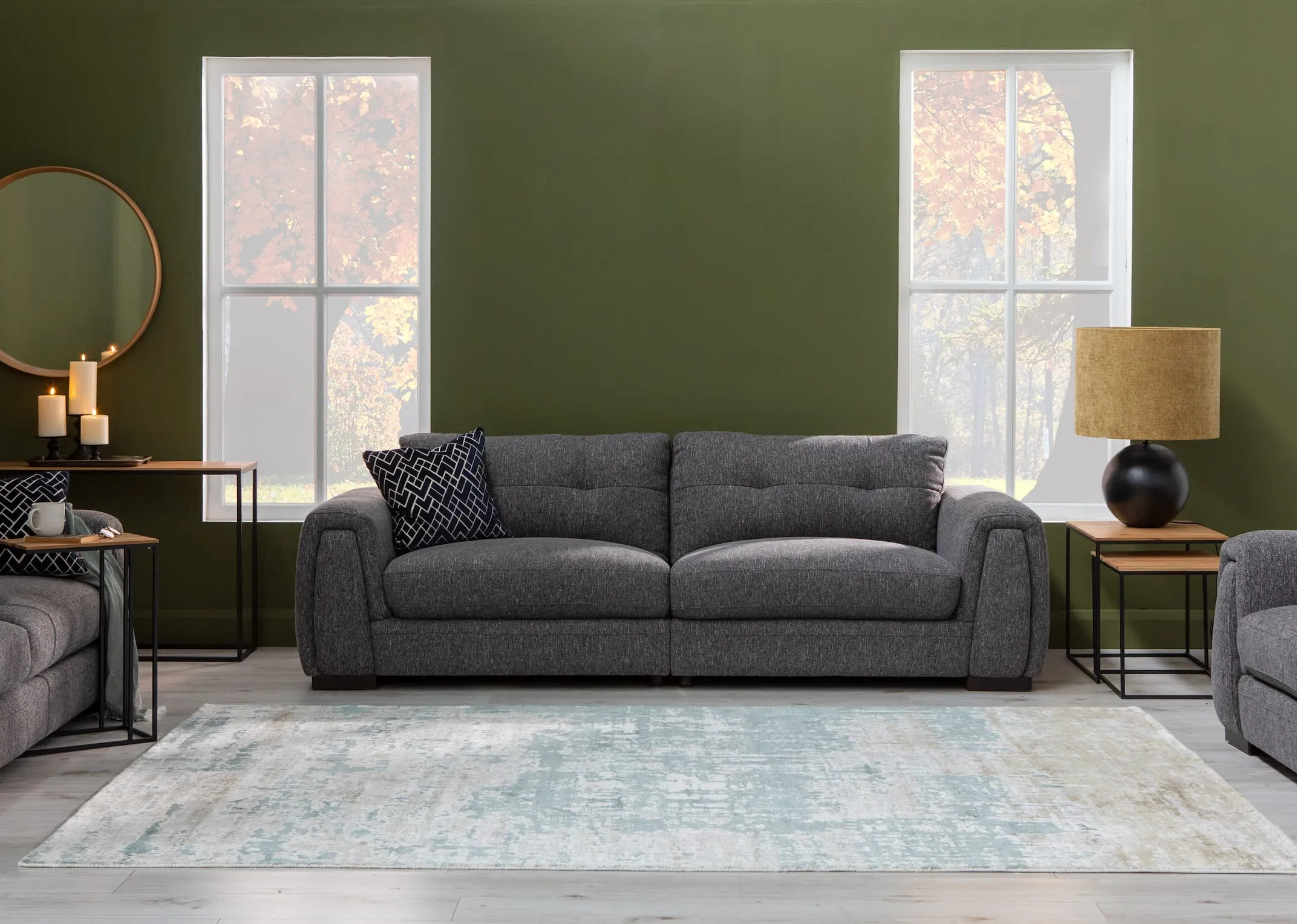 Ivory Grey 200cm x 290cm Large Rug - Modesto