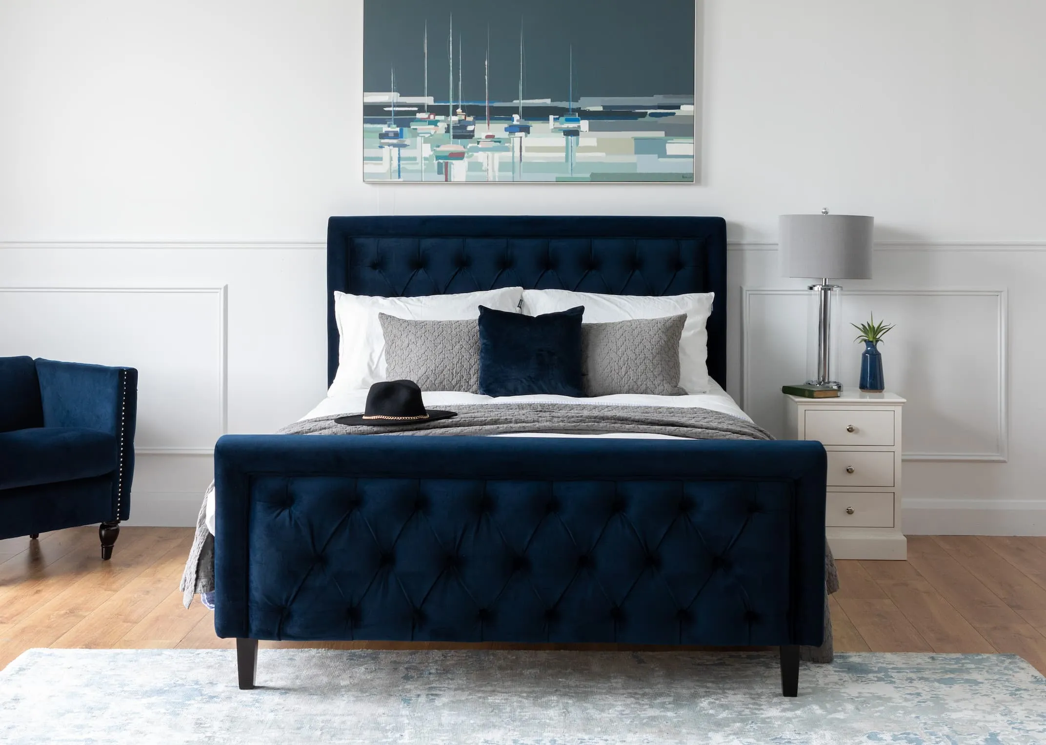 Silver Blue 200cm x 290cm Large Rug - Modesto