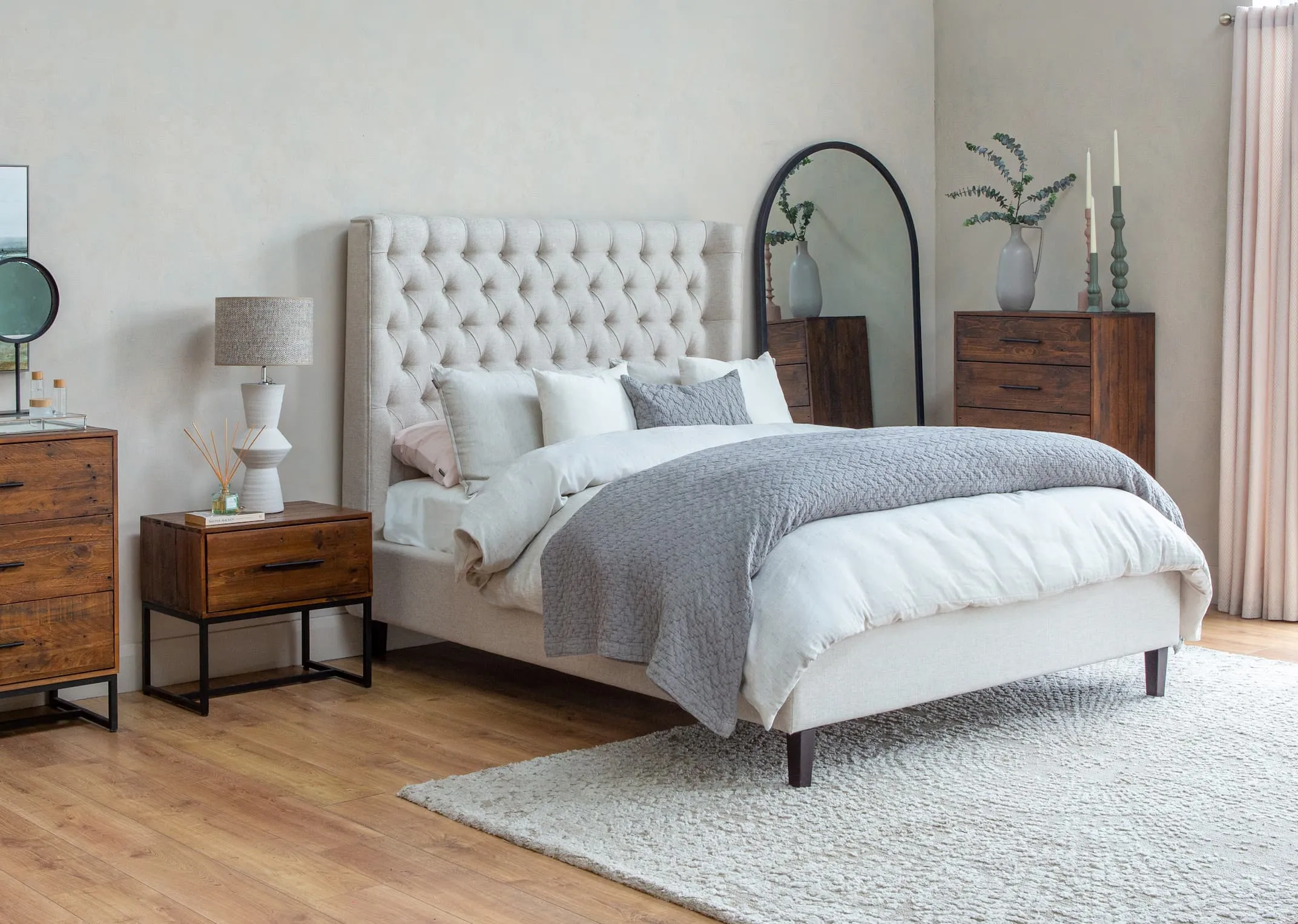 A lifestyle image of the Chelsea Bed witH Chicago furniture