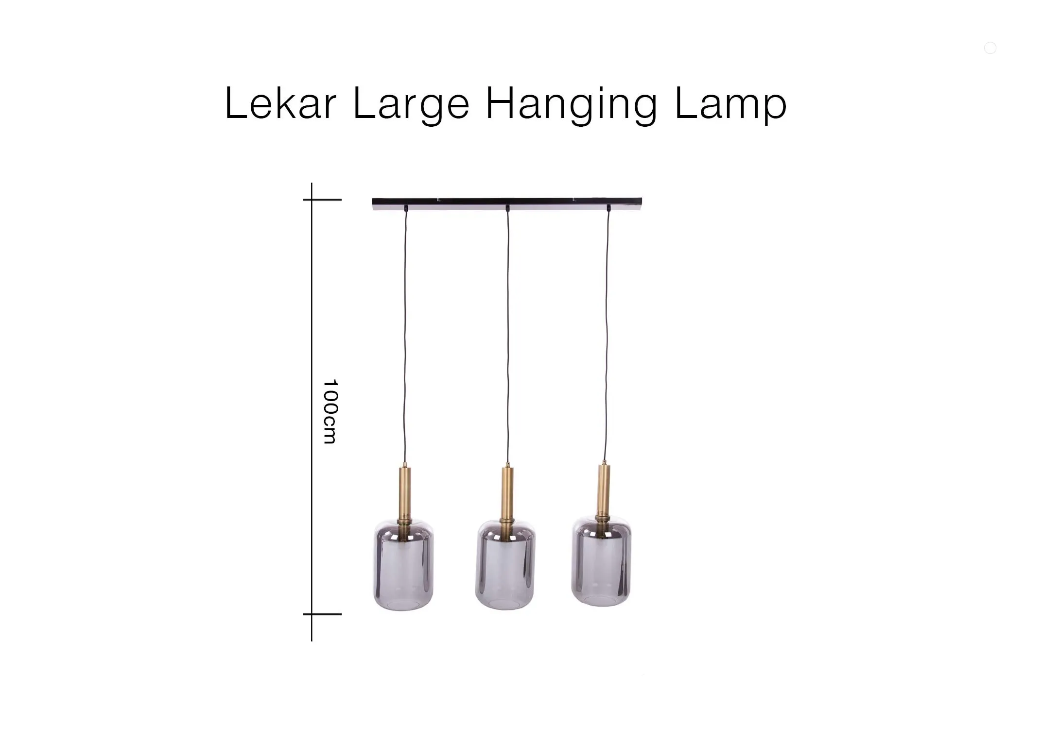 A dimension image of the Lekar Hanging Lamp with 100cm