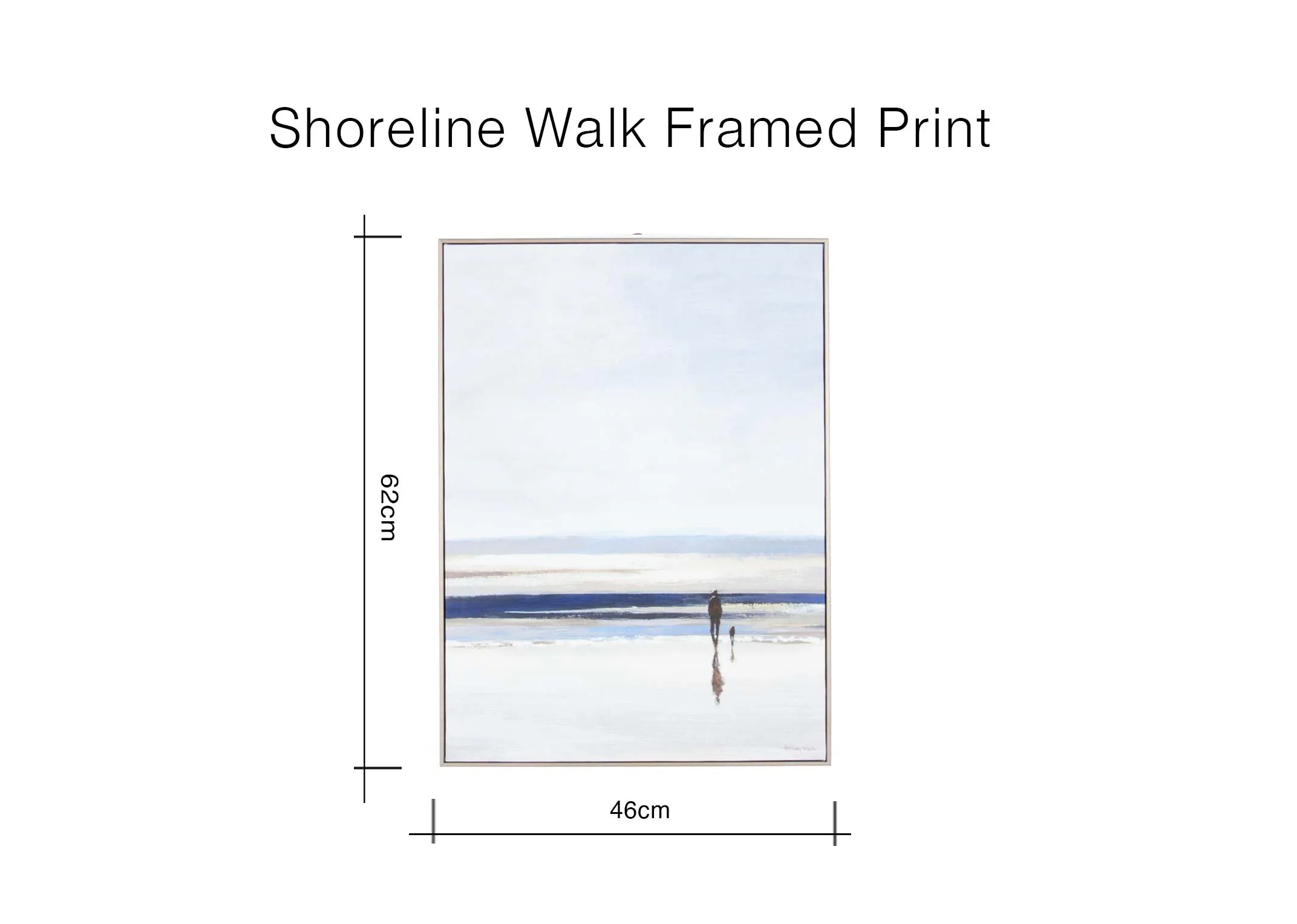 A dimension image of the Shoreline Walk with 46cm (Width) x 62cm (Height)