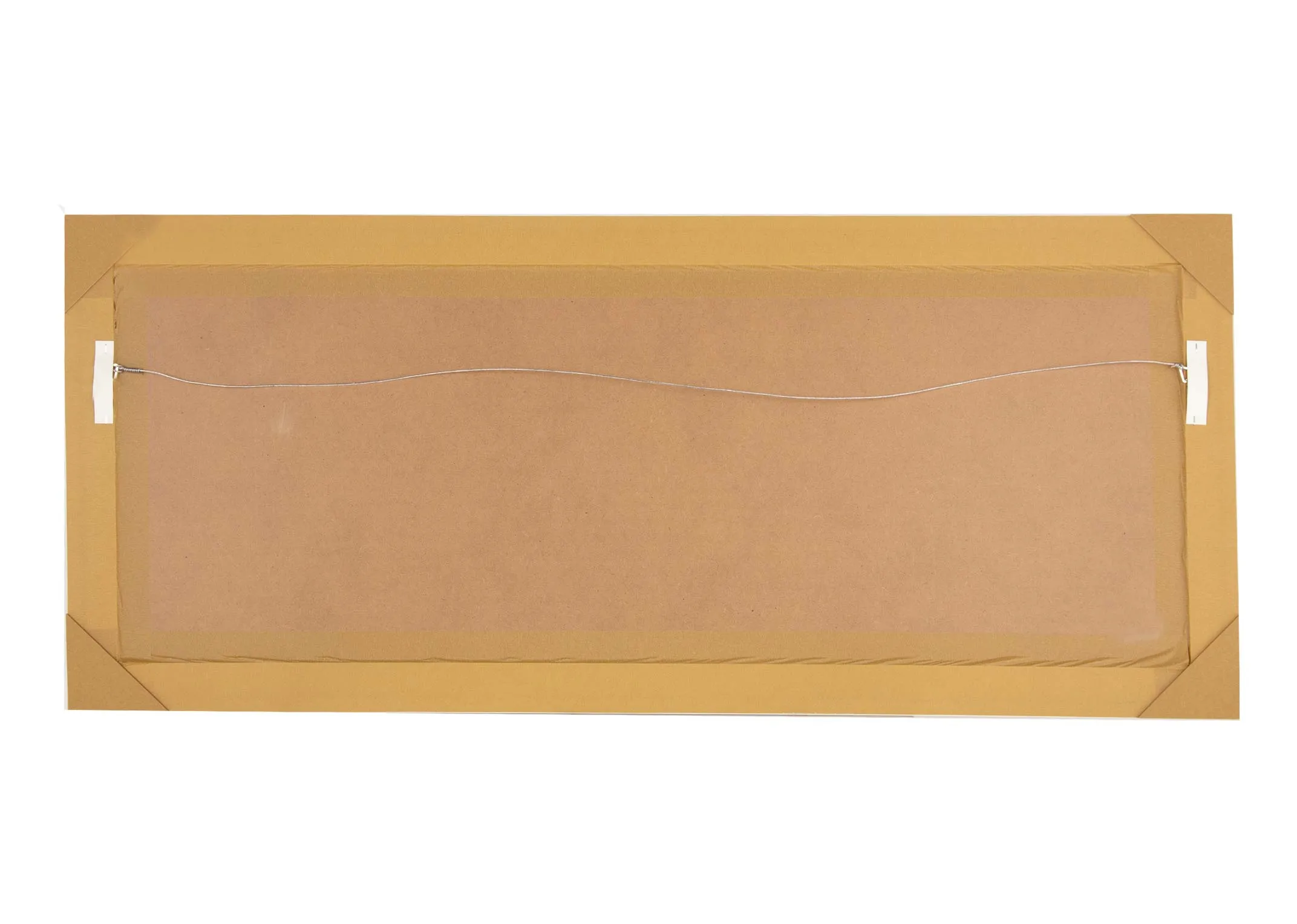 A framed Anthony Waller print of a rugged coastal beach from EZ Living's Calm Waters. Closeup of cream/grey frame