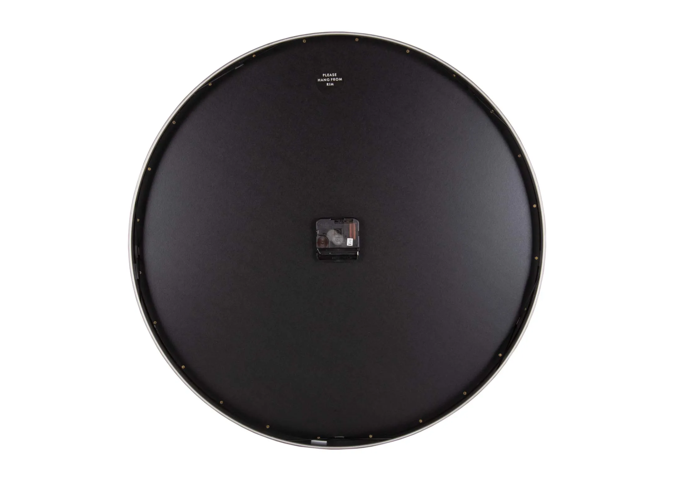 A large round bronze & gold clock with a vintage numerical marking from EZ Living's Florentine range. Back view of battery