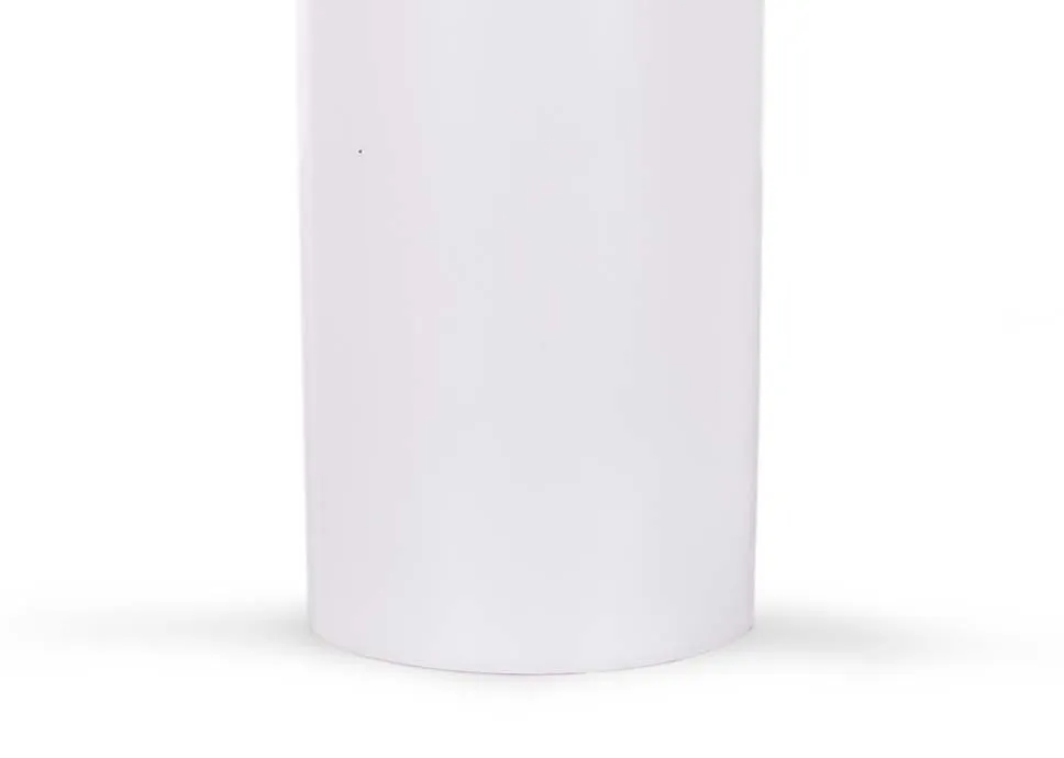A large led white candle with lifelike flame from EZ Living Furniture's Deluxe Homeart range.Closeup of base