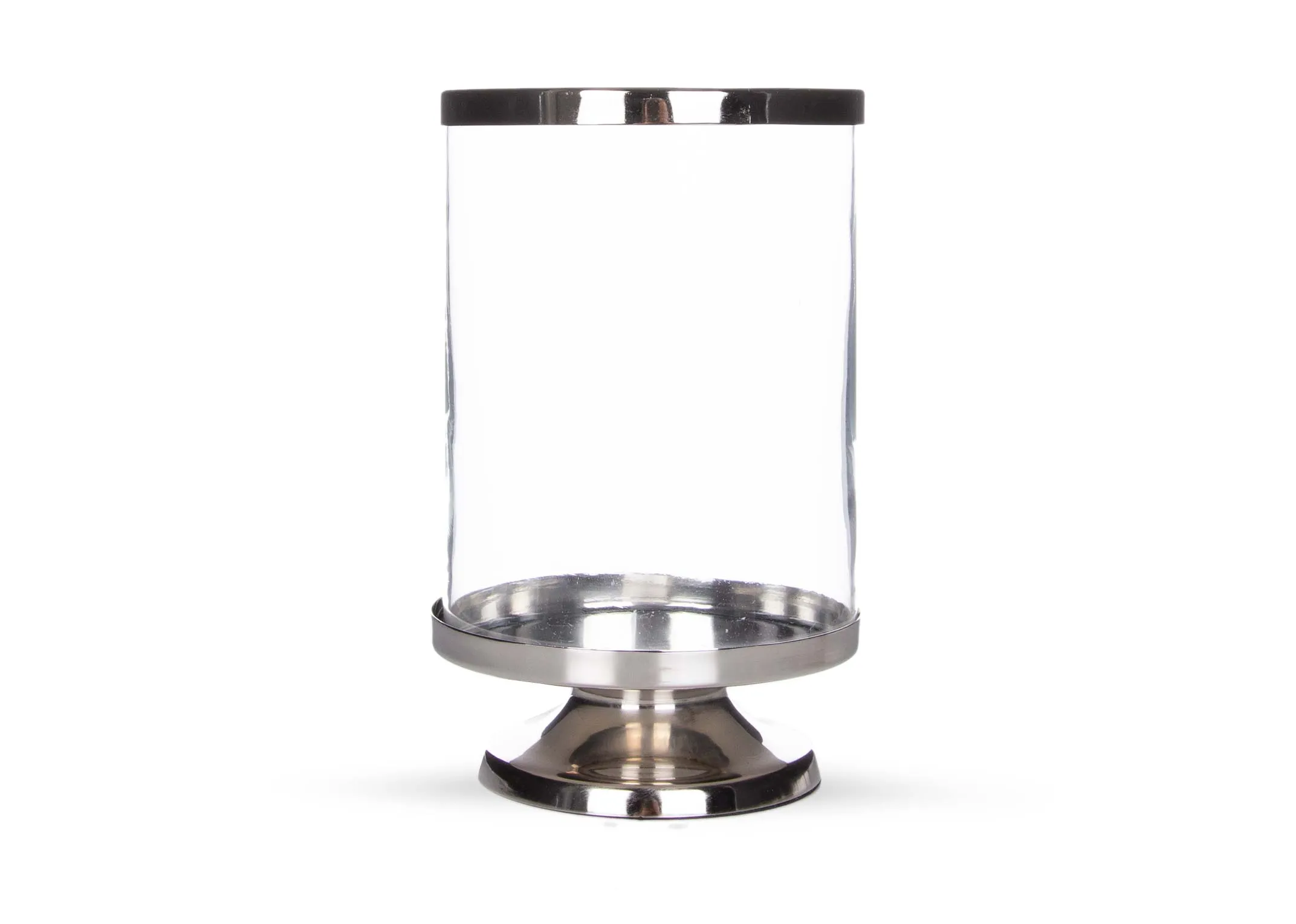 Medium Pillar on Silver Base - Christmas Candle Holder