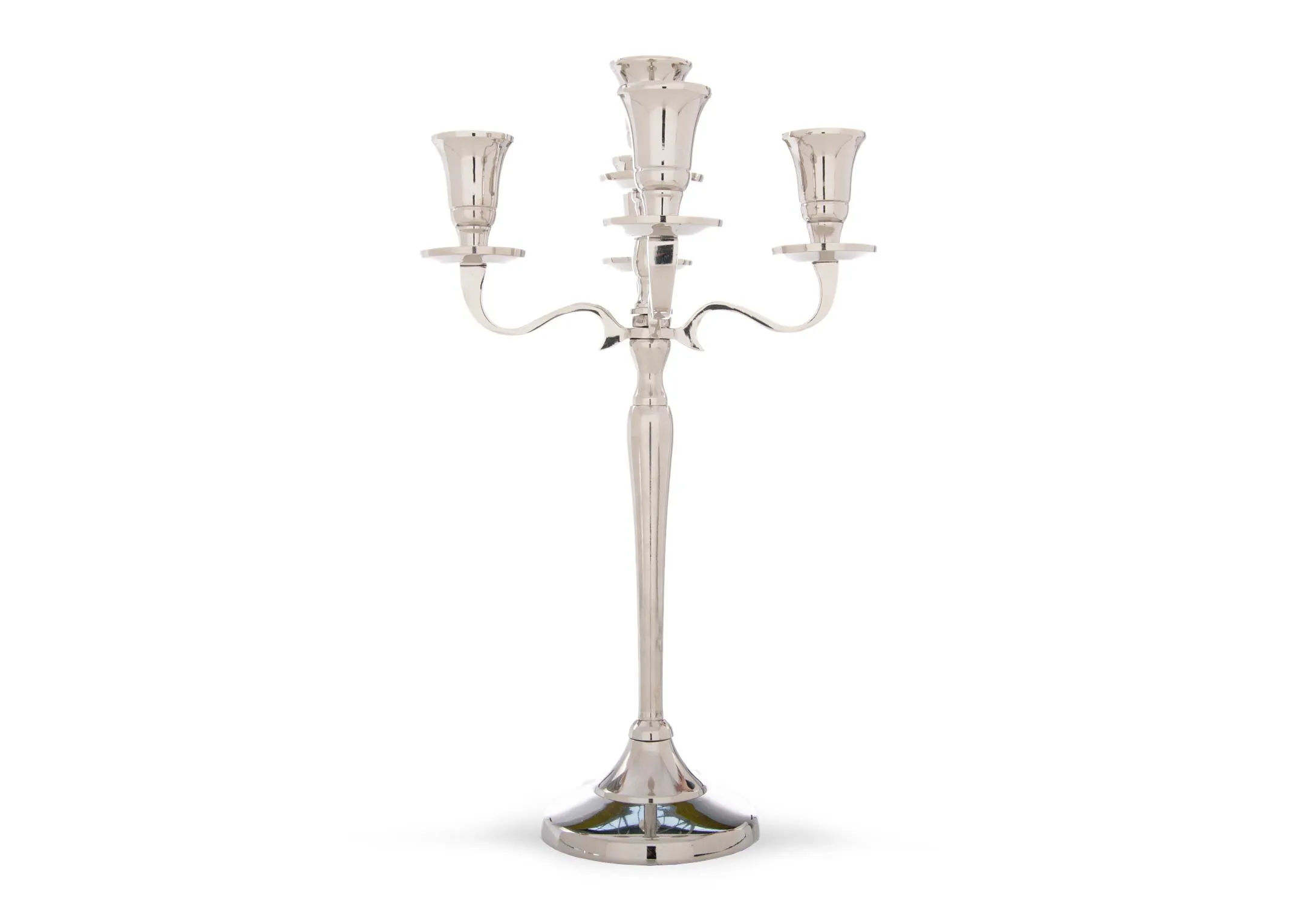 Five Stick Silver Candelabra - Christmas Candle Holder