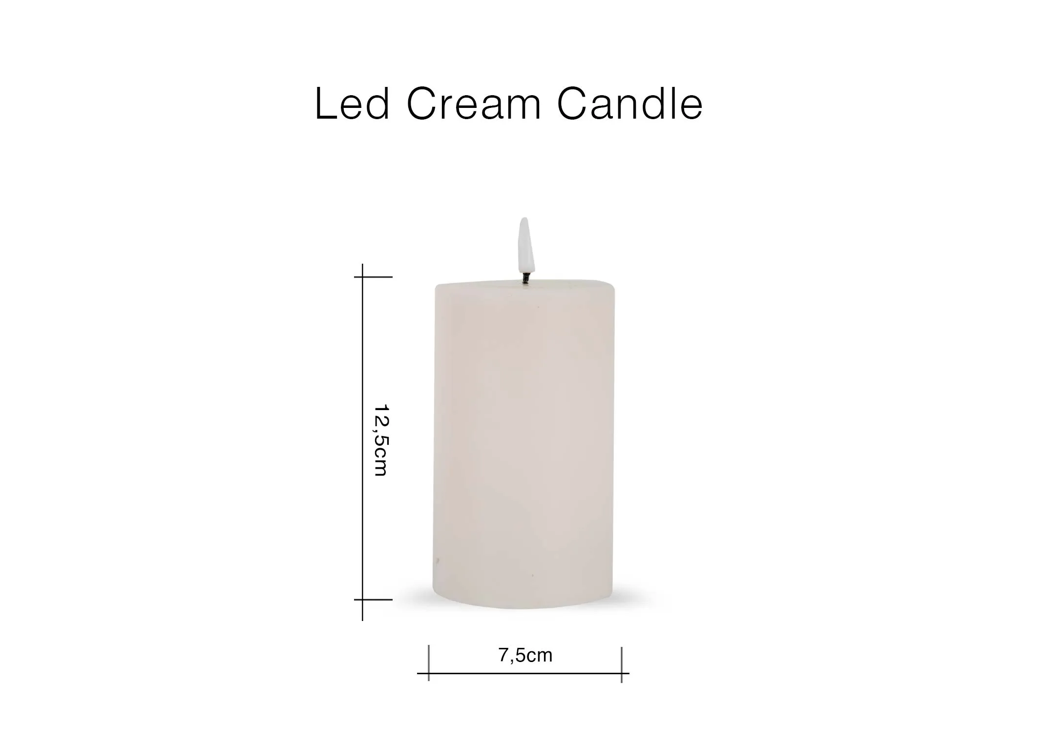 A lifestyle image of the LED cream candles on a coffee table with clear vase.