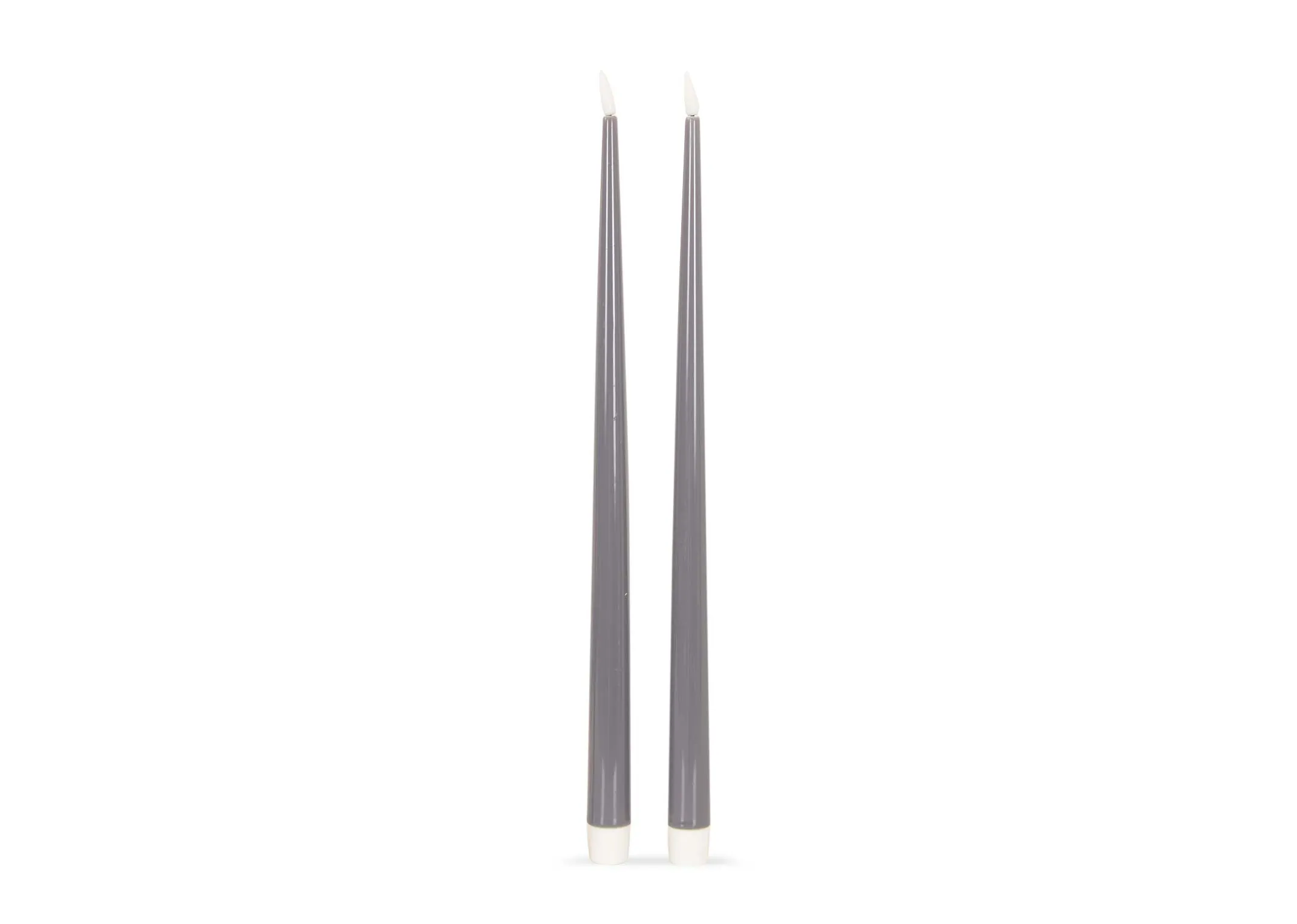 A dimension image for the LED Set of Grey dinner candles with 2.2cm x 38cm