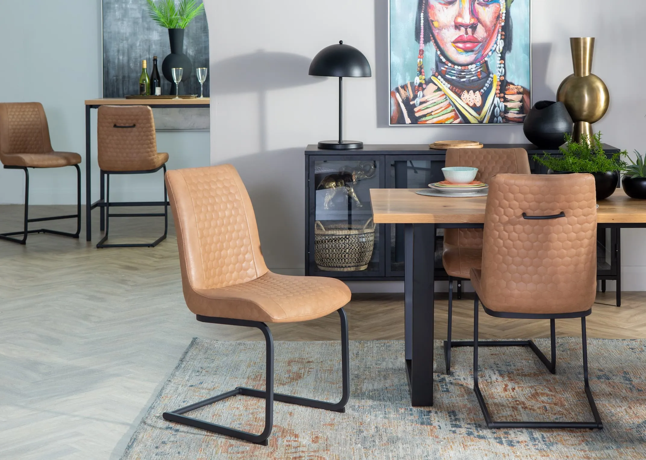 Light Brown Faux Leather Dining Chair - Barton