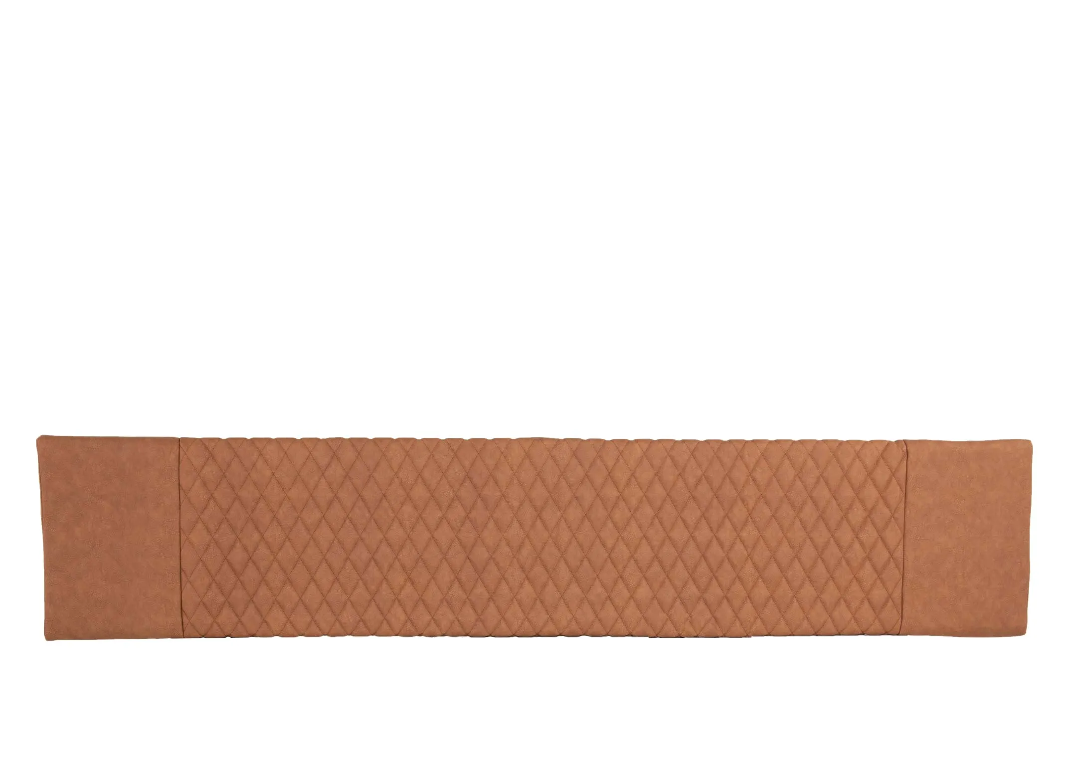 A tan pu fabric seat pad from EZ Livings Lucca range. Front view of quilted seat top