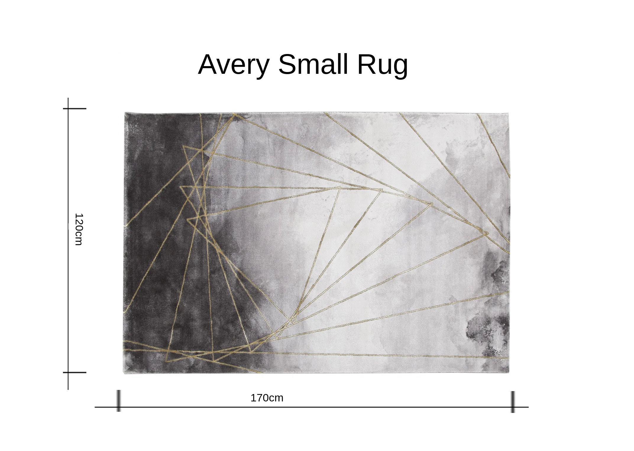 A dimension image of the Small Avery Rug with 170cm (Width) x 120cm (Height).