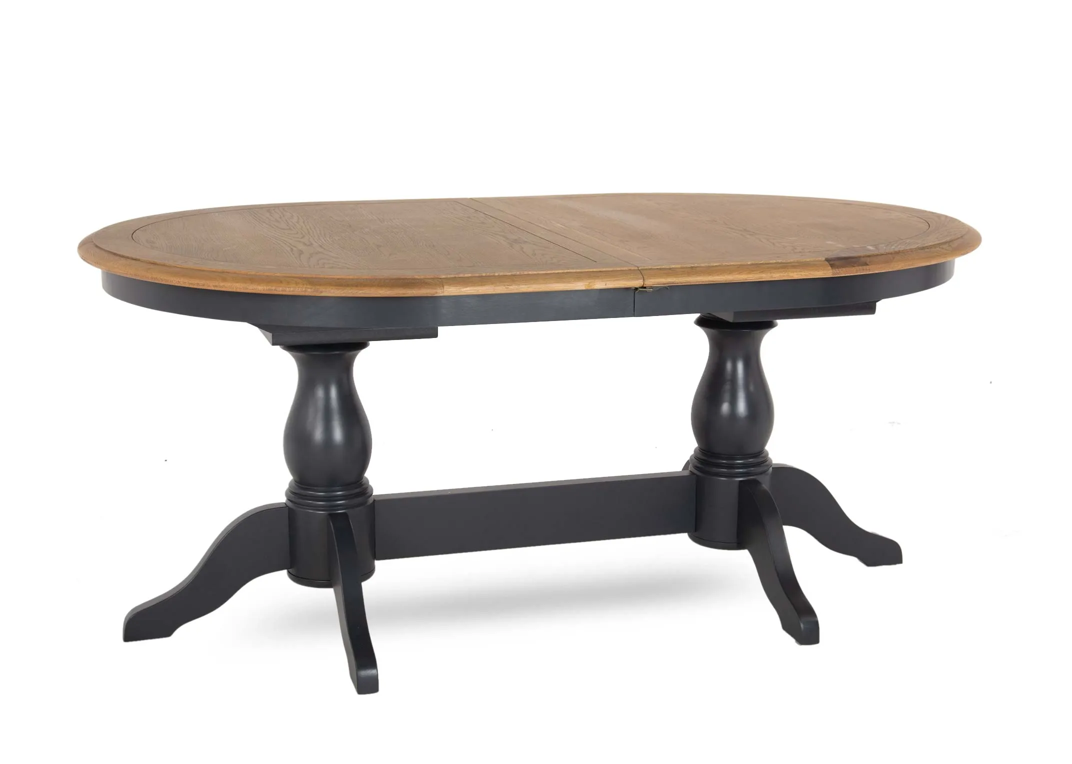 180cm Dark Grey & Oak Oval Ext. Dining Table -Toulouse - EZ Living ...