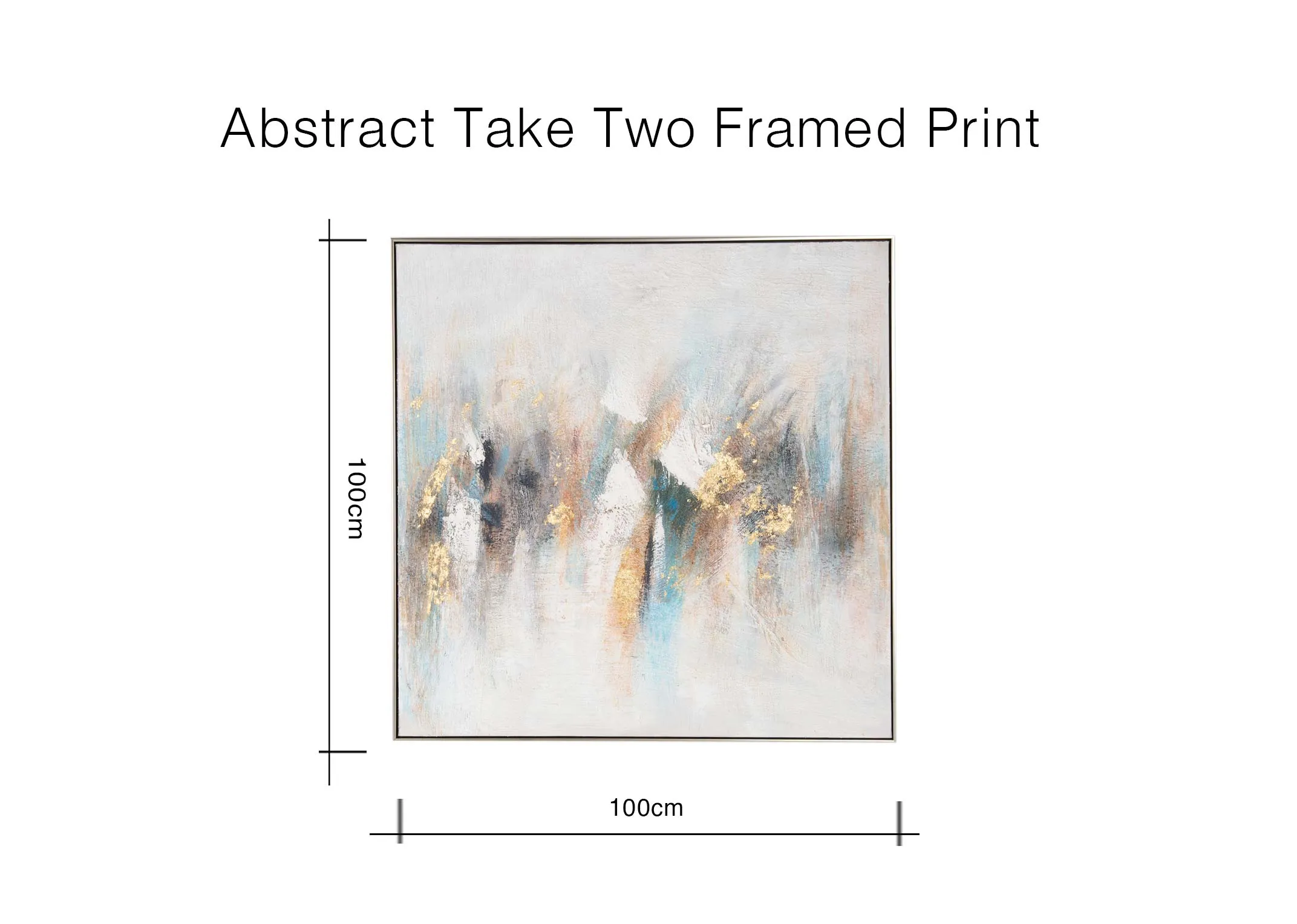 A dimension image of the Abstract Take 2 Print with 100cm (Width) x 100cm (Height)