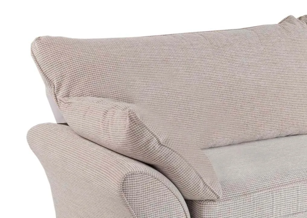 A 4 seater beige accent fabric sofa from EZ Living Furnitures Strata range.