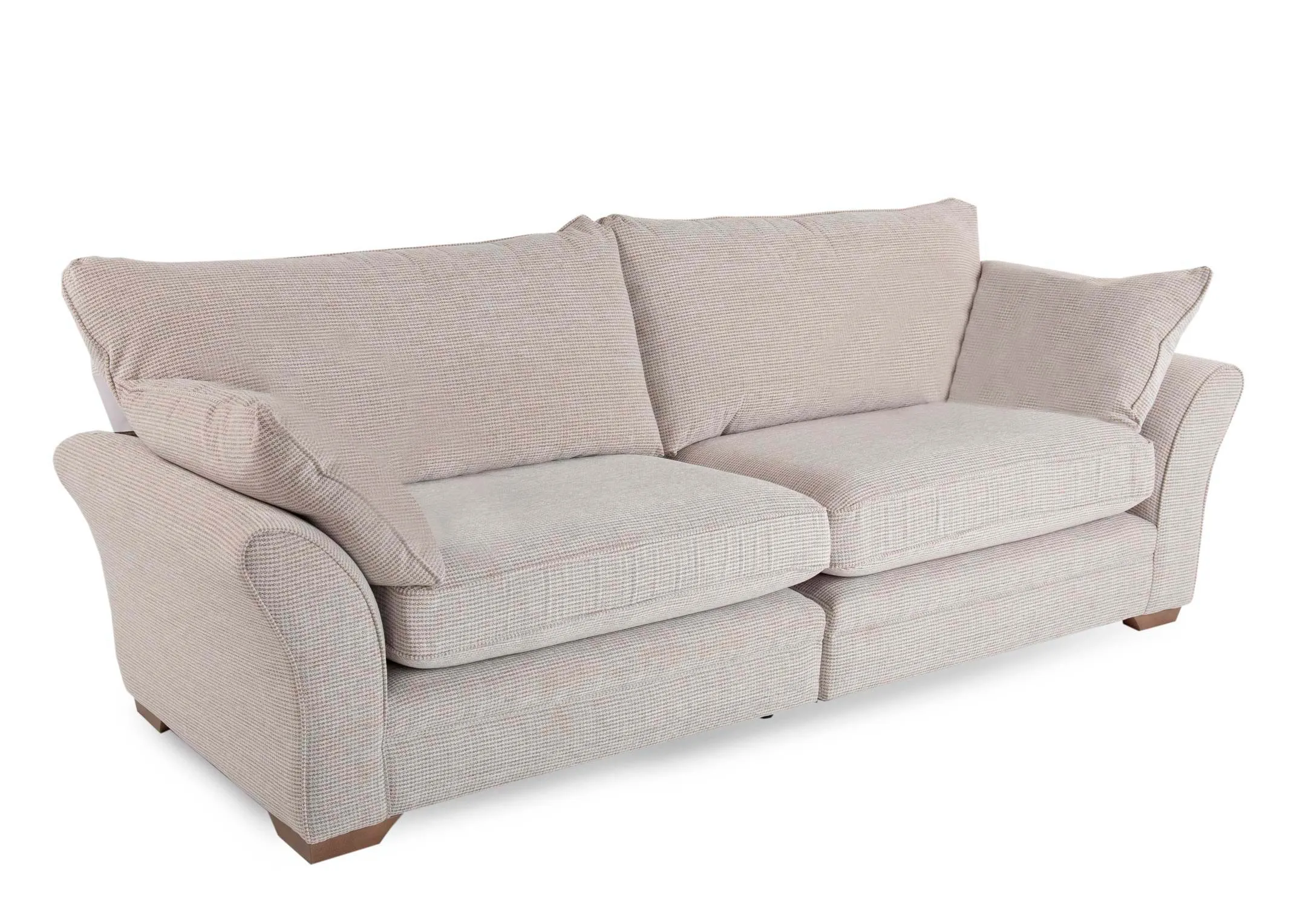 4 Seater Beige Accent Fabric Sofa - Strata