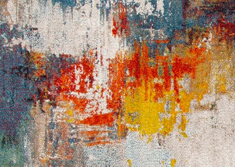 A vibrant rug with yellow