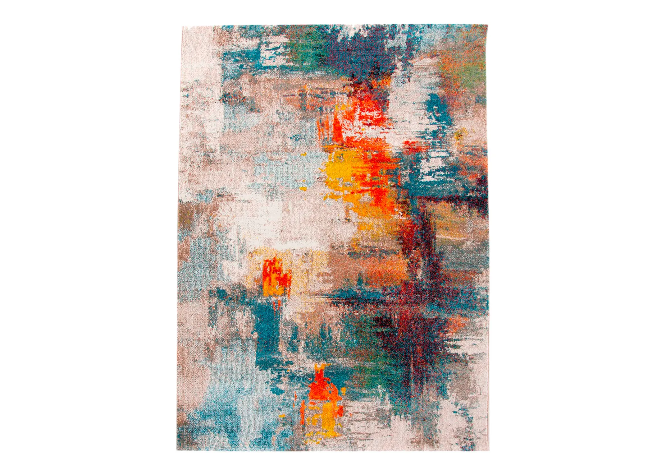 A vibrant rug with yellow