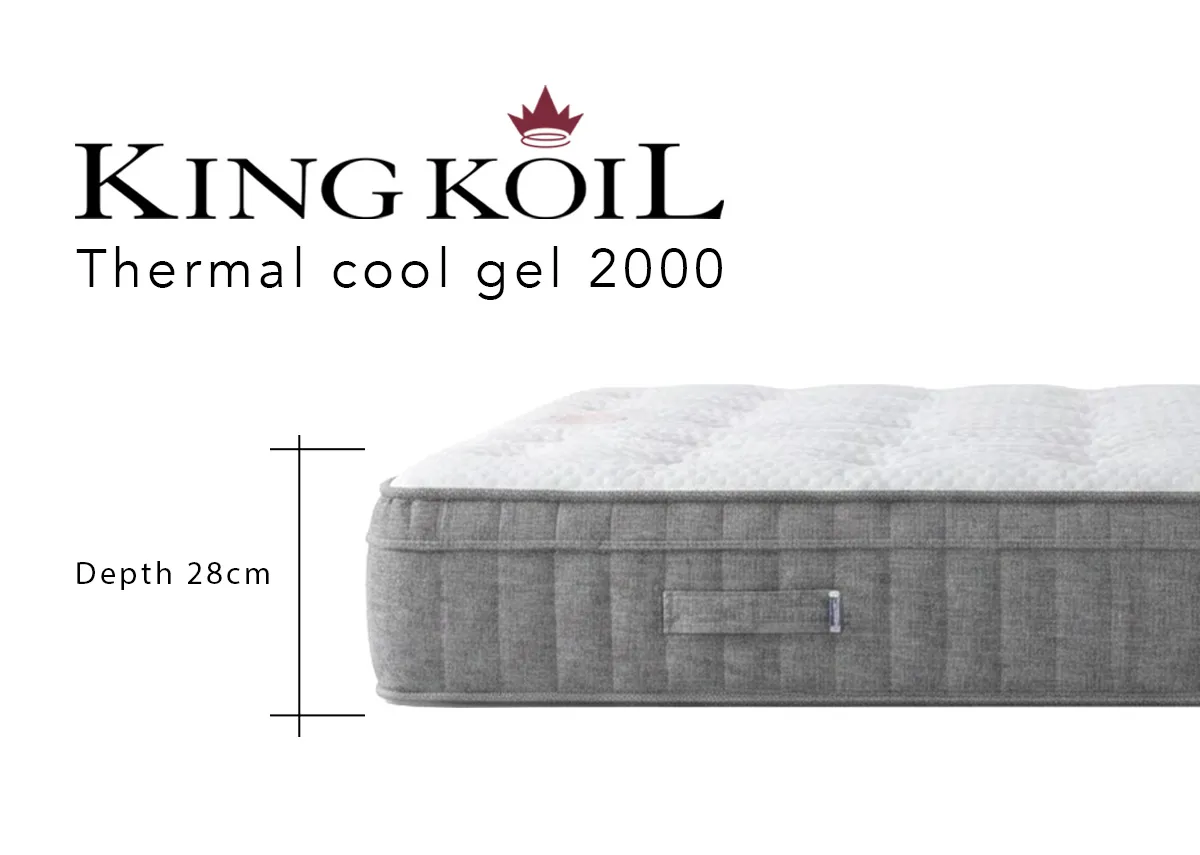 A dimension image of the Therma Cool mattress with 28cm