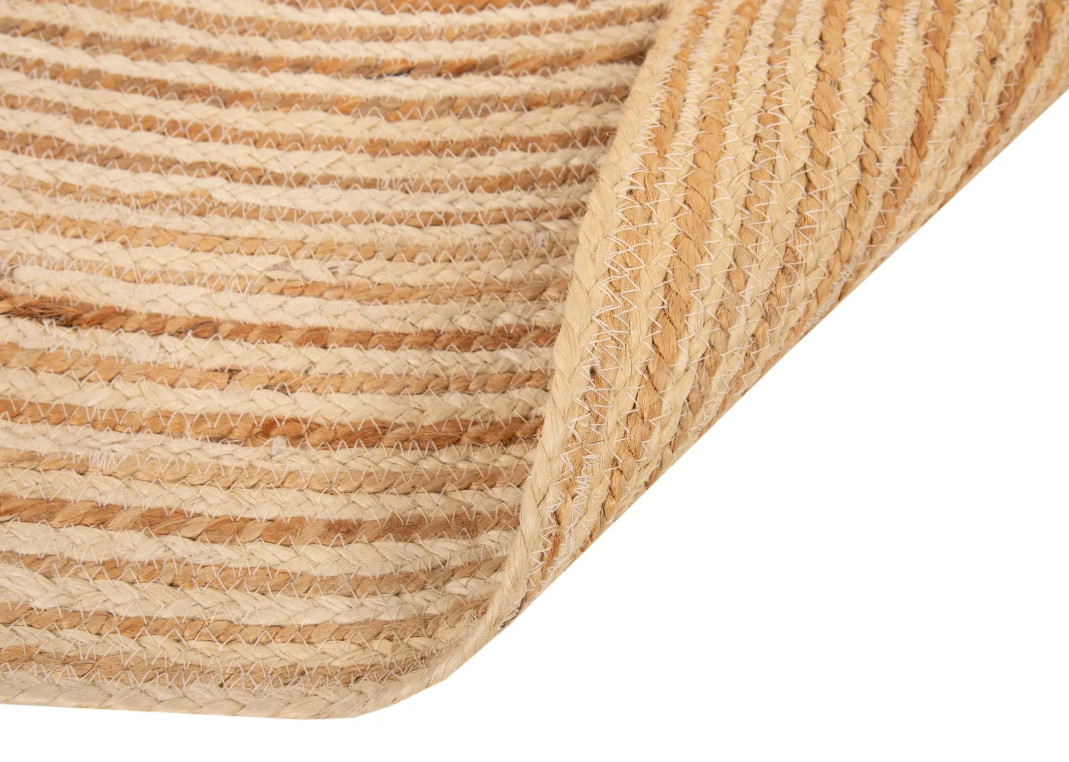 A round woven jute rug from EZ Living Furnitures Natural range.