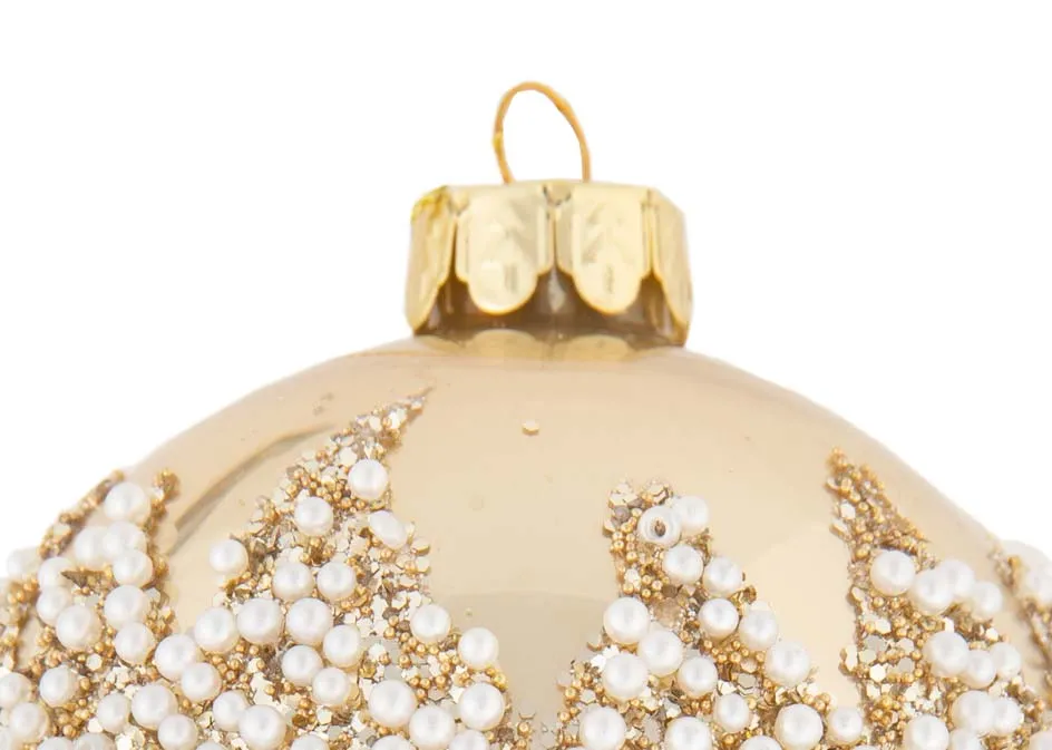 A dimension image of the Gold Encrusted Bauble with 10cm x 11.5cm
