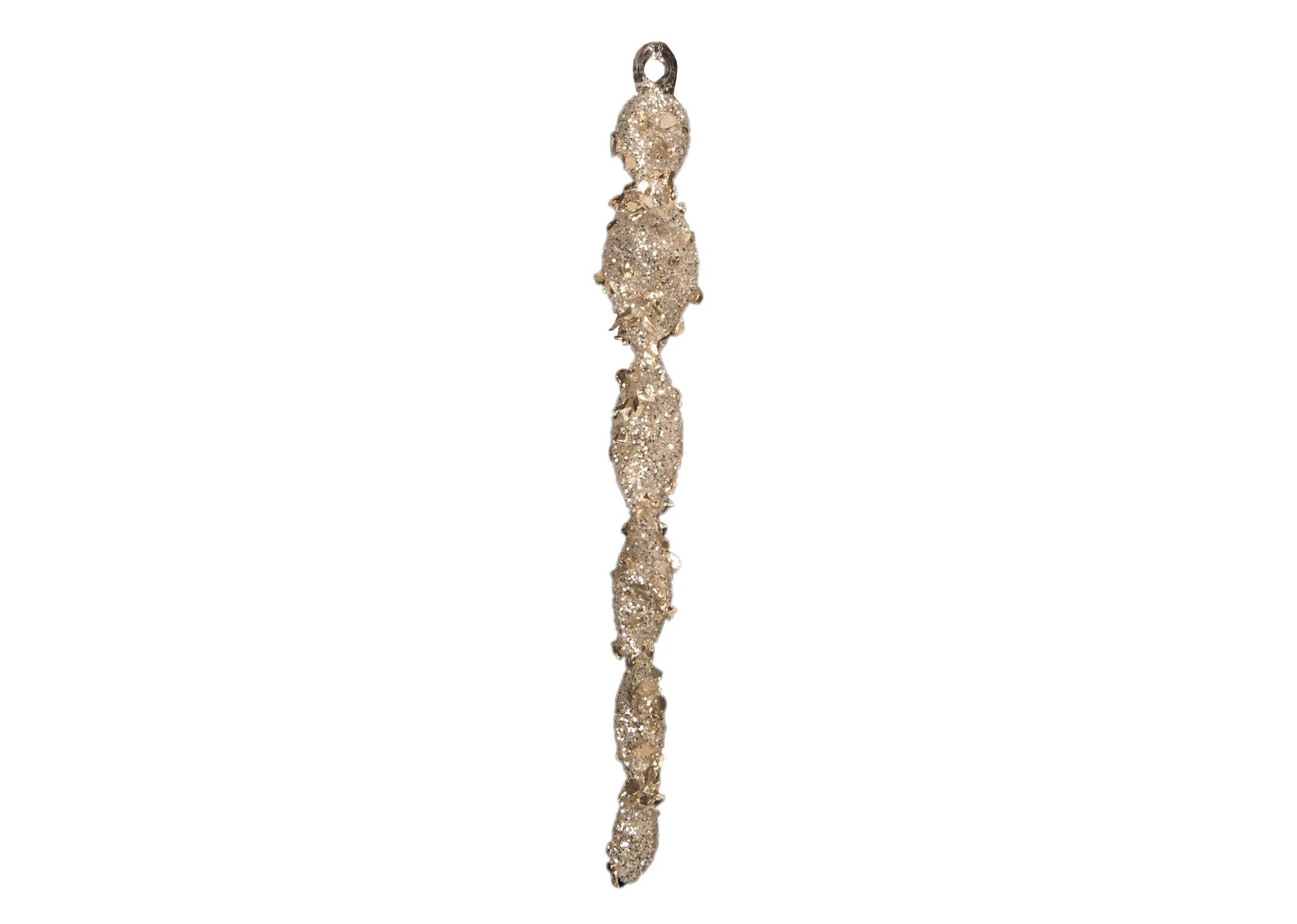 A dimension image of the Silver Glitter Icicle with 1.5cm x 15cm