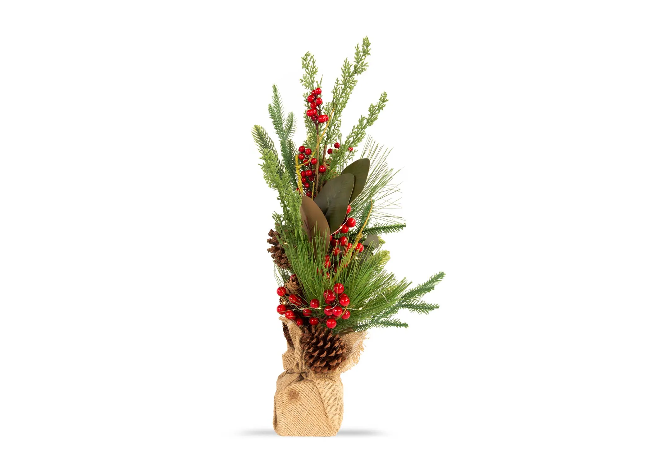 Berry & Pine Tree with LED - Christmas Ornament