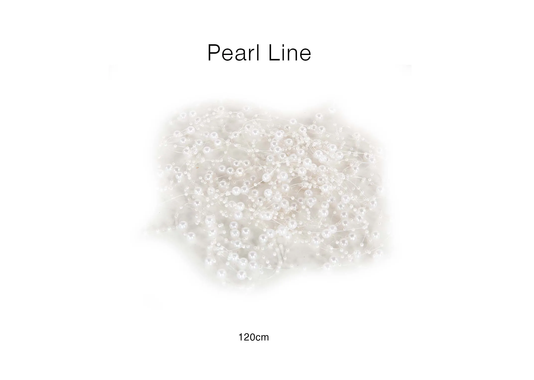 A dimension image of the Pearl Line garland around a dining setting.