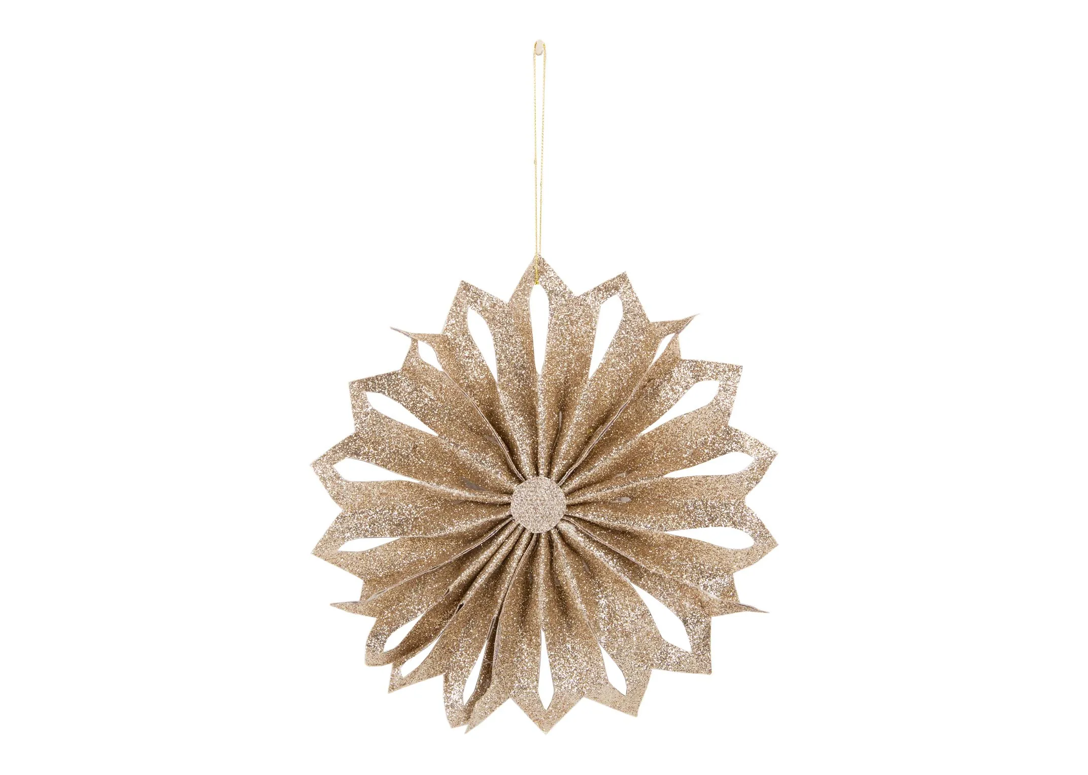 A champagne flower decoration from EZ Livings Christmas range. Front view