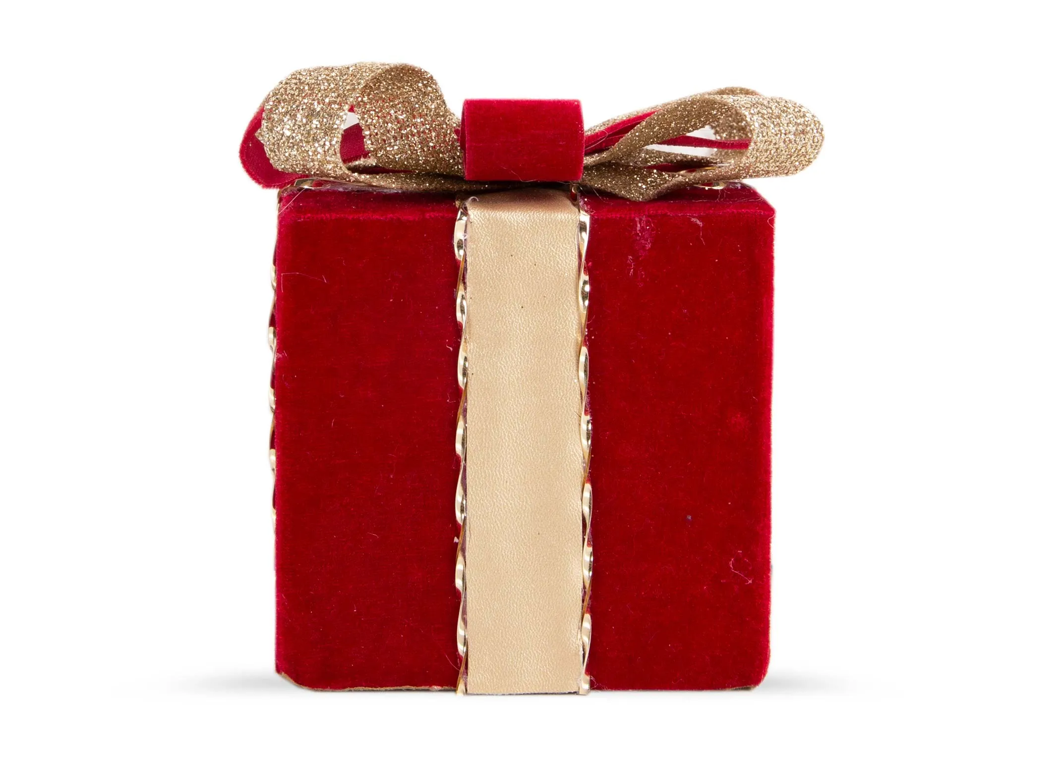 A dimension image of the red Gold small christmas box with 12cm x 12cm