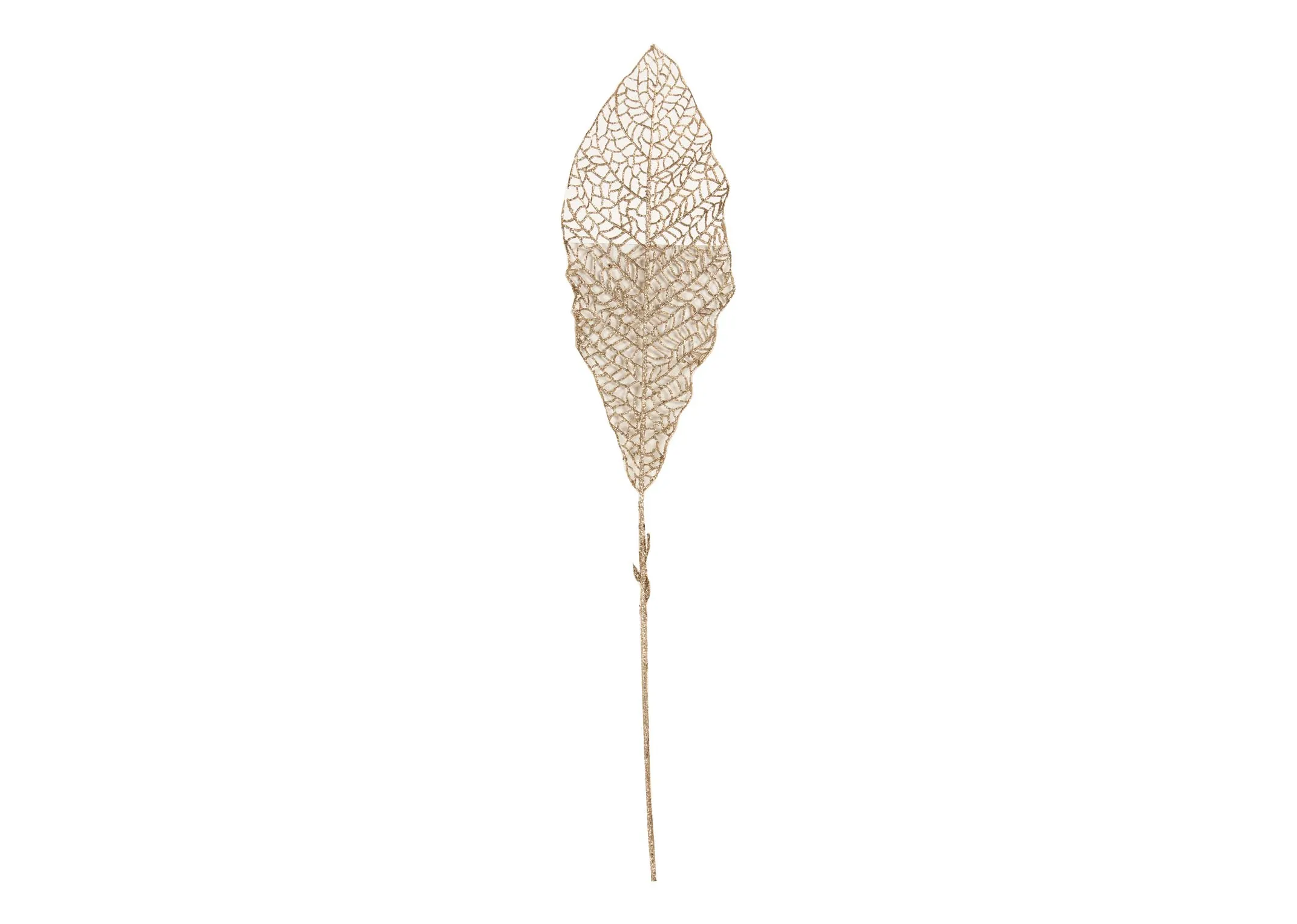 113cm Gold Glitter Leaf - Christmas Pick