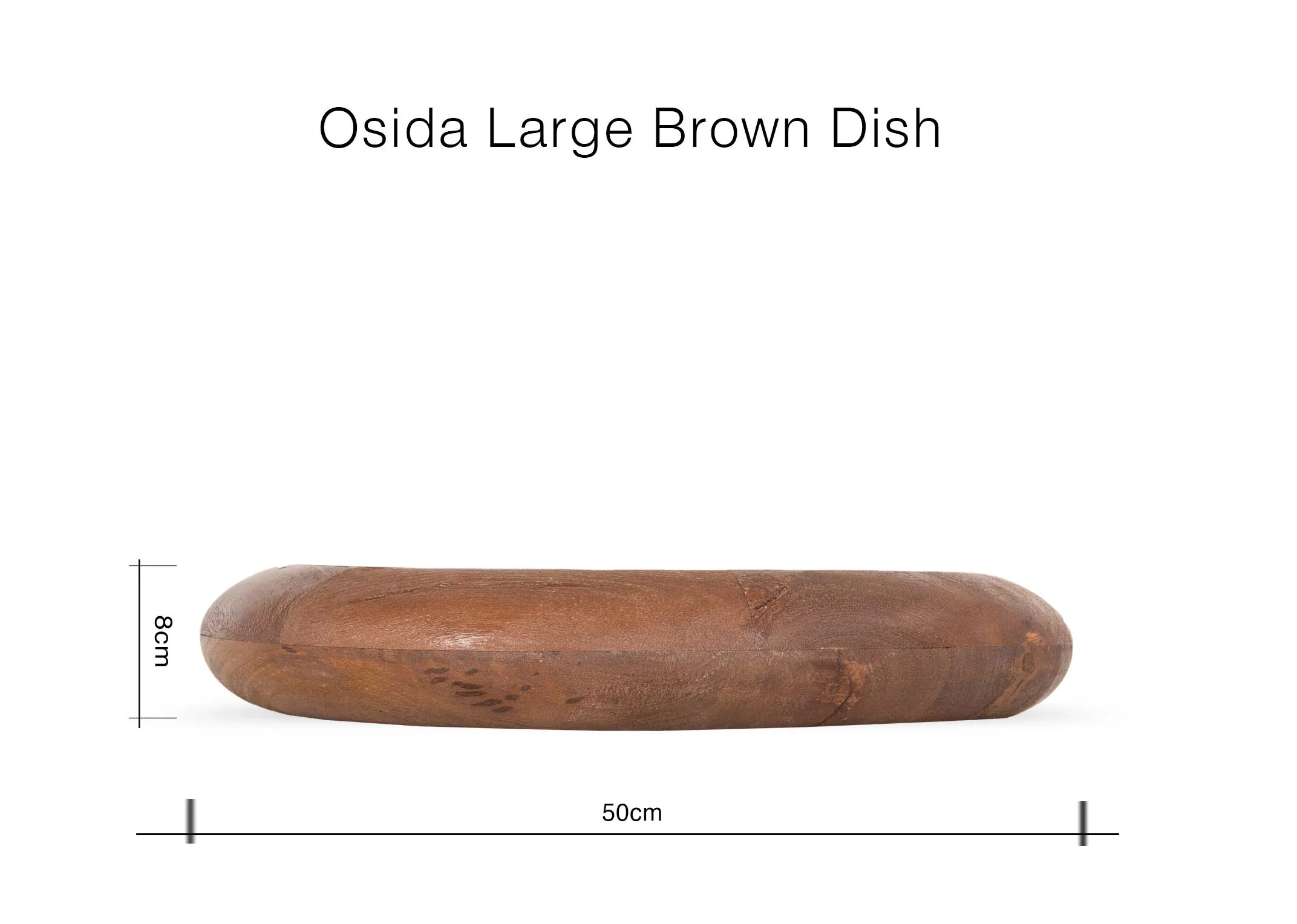 A dimension image of the Large Osida tray with 50cm x 9cm