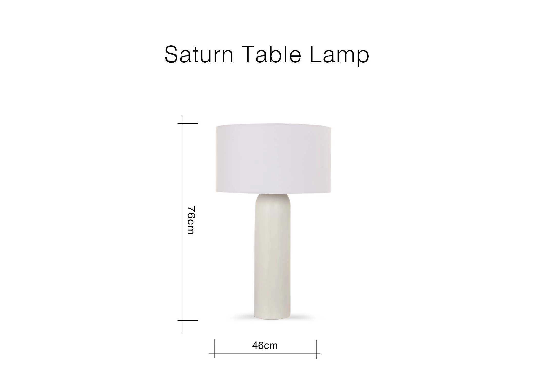 A dimension image of the Saturn Table lamp with 46cm x 78cm