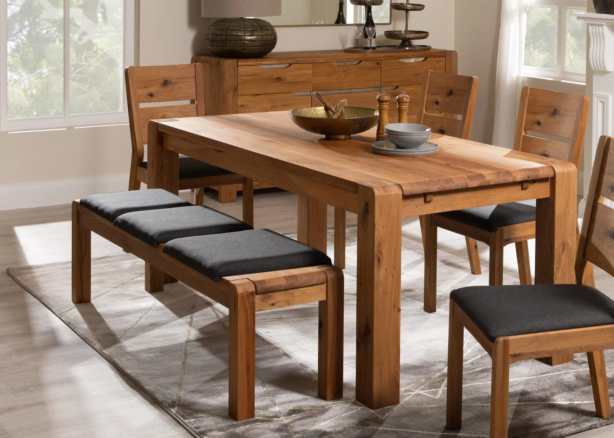 Grey Seat Bench Pad - Como