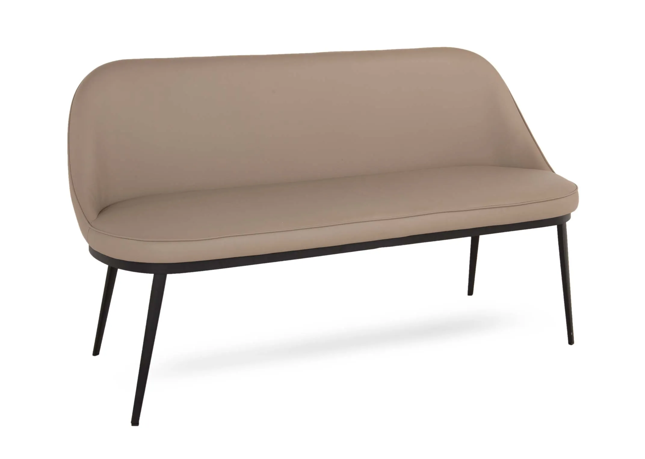 Taupe Faux Leather Sofa Bench - Gain