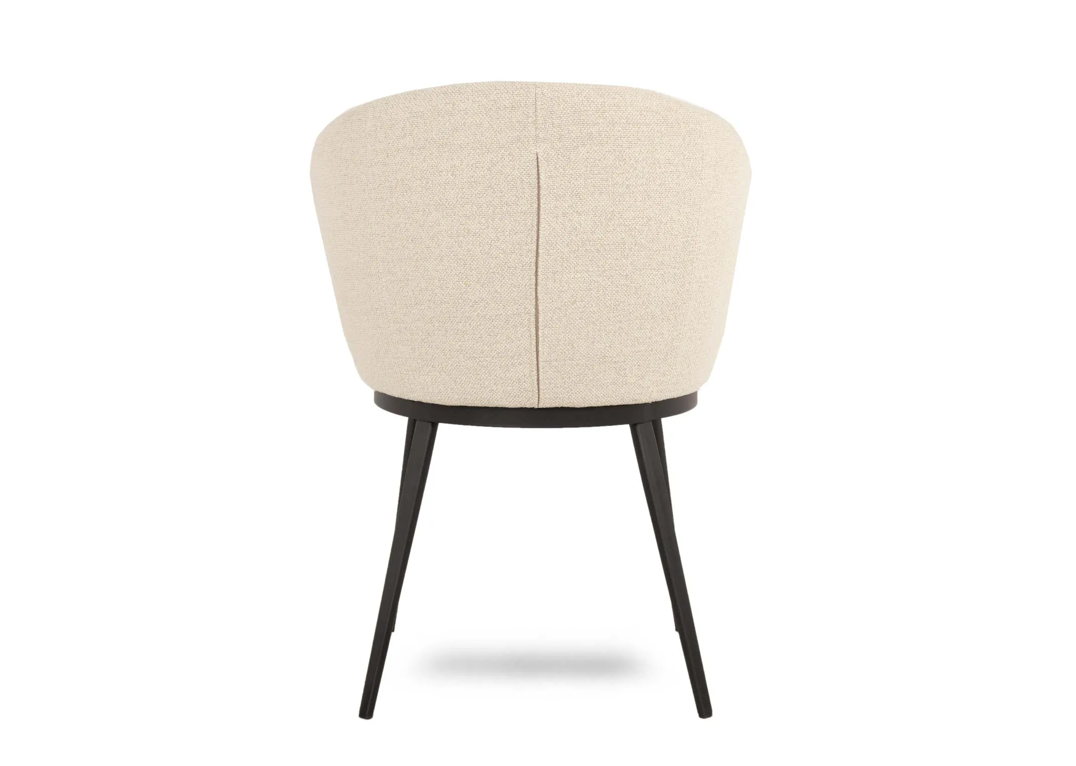 An off white boucle carver chair from EZ Livings Gain range. Back view of seamed seat