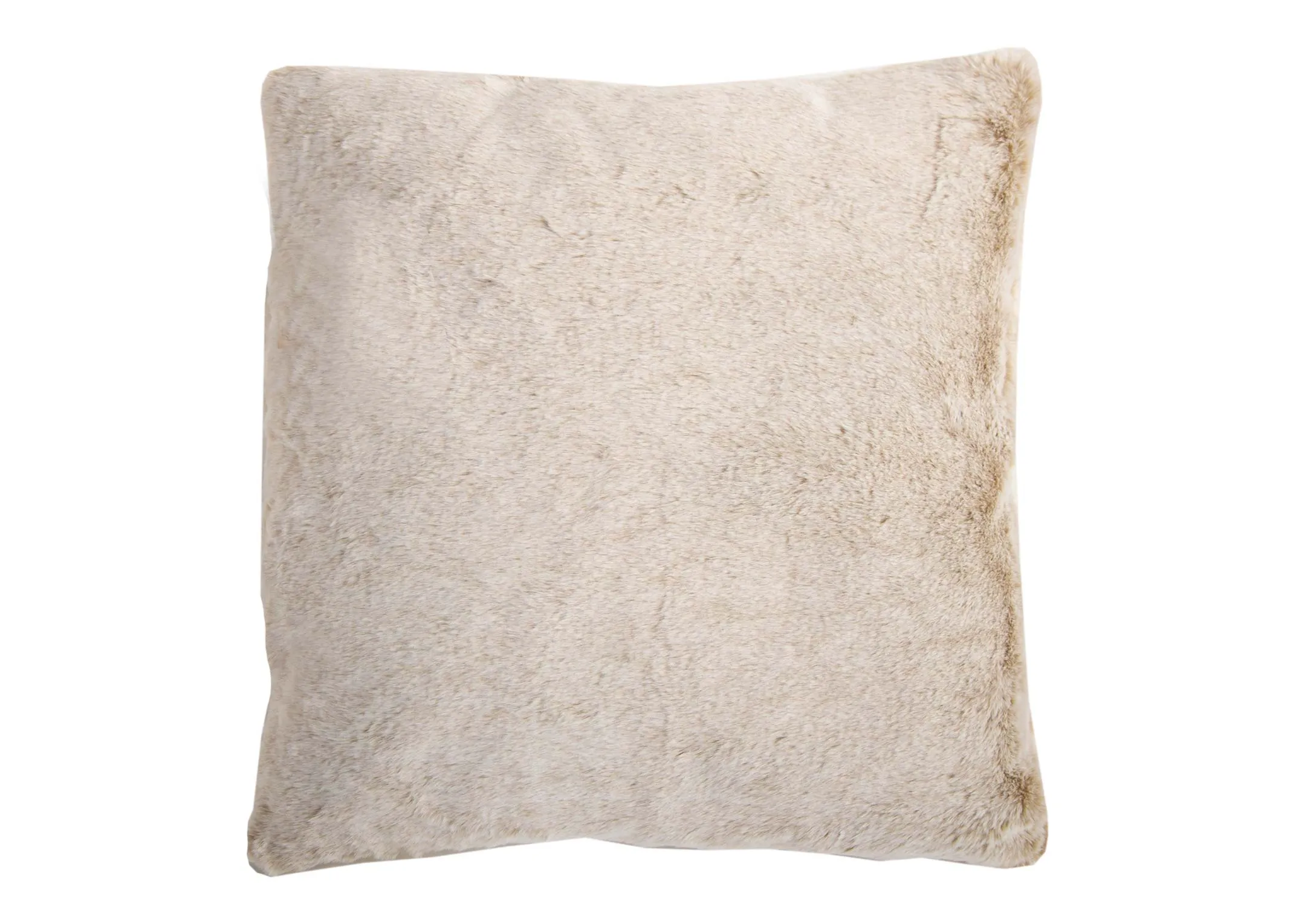 A beige tipped faux fur cushion from EZ Livings Home Decor range. Front view