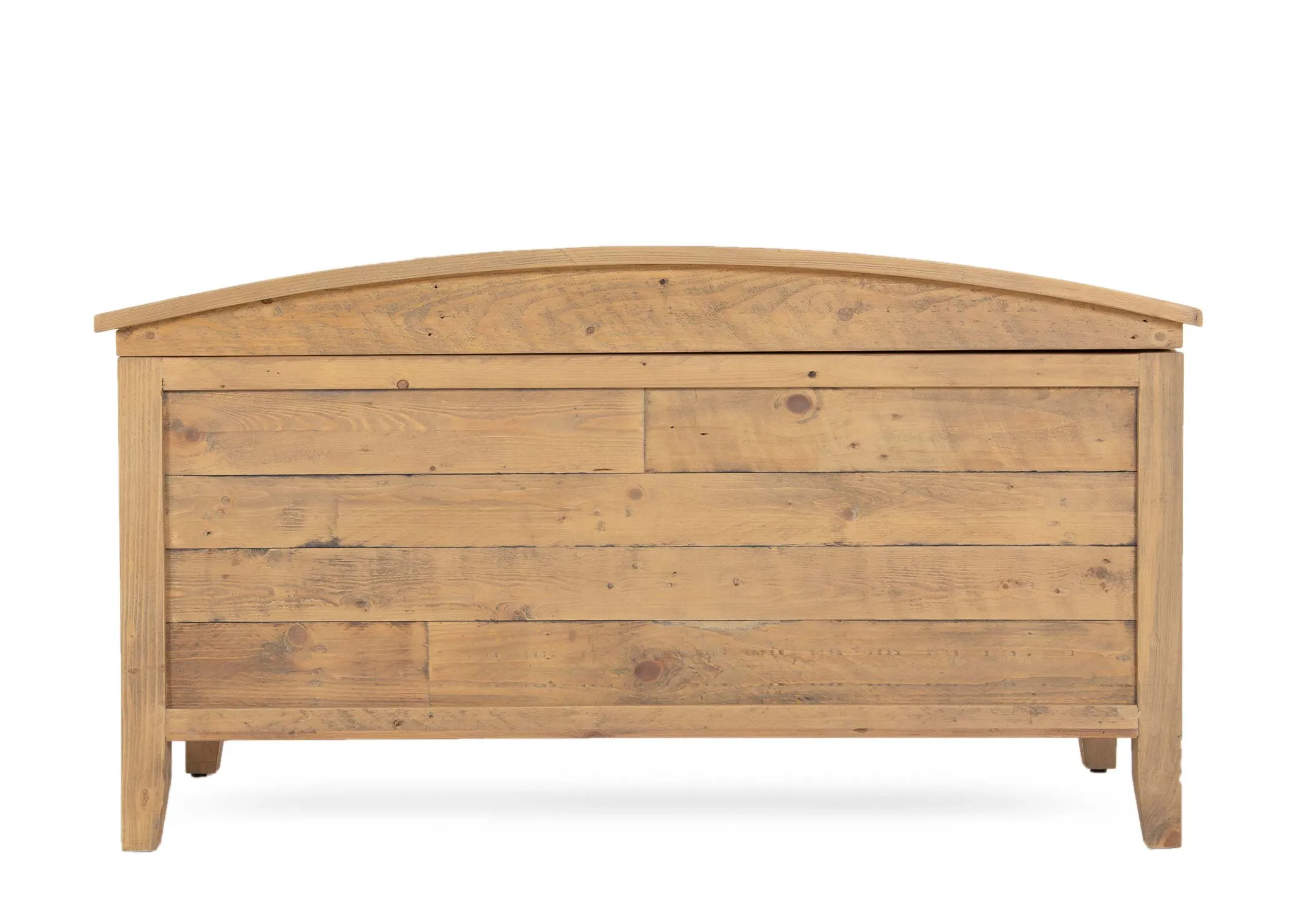 A reclaimed pine blanket from EZ Living Furnitures Bria range. Front view of slatted finish