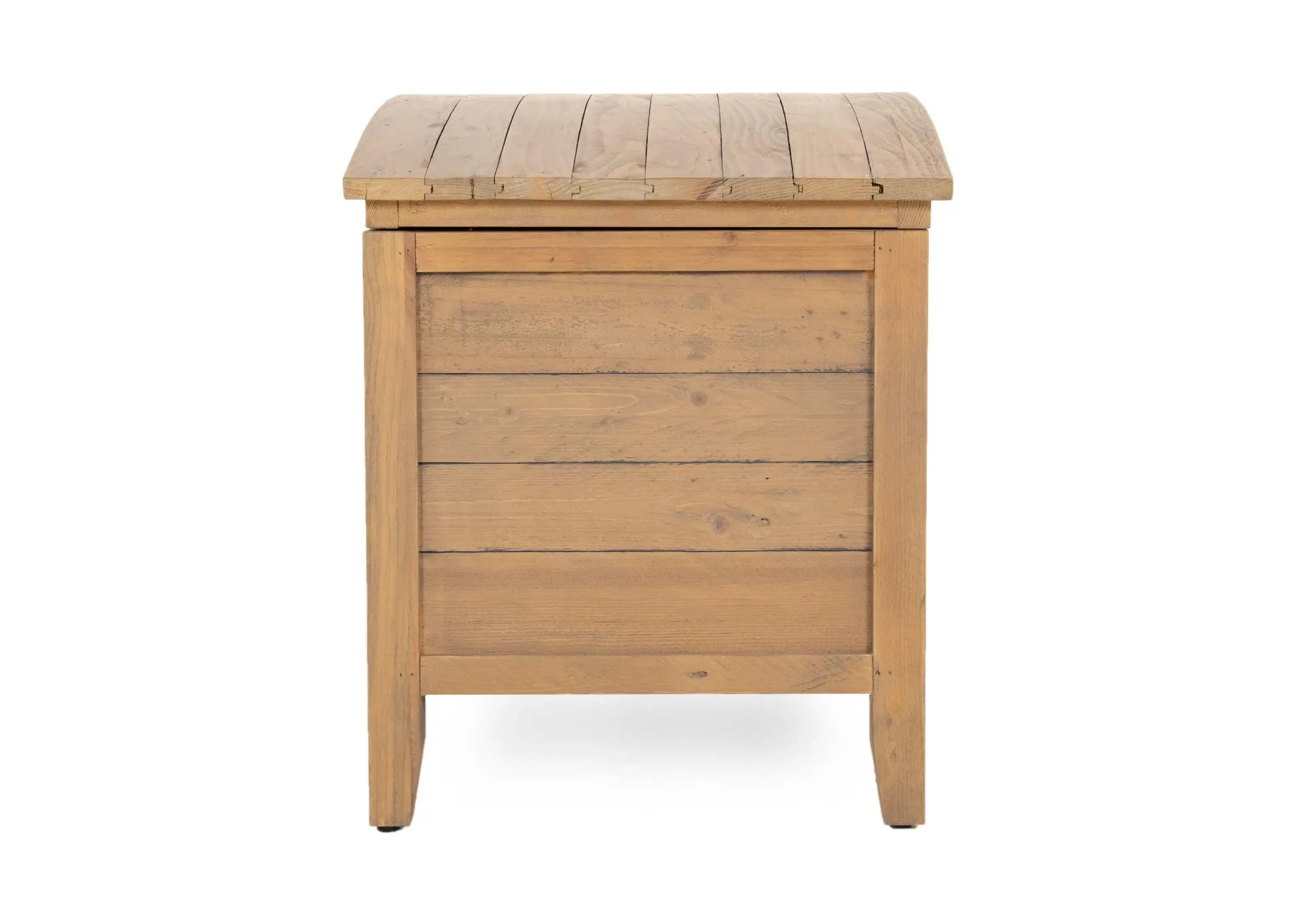 A reclaimed pine blanket from EZ Living Furnitures Bria range. Side view or tall feet