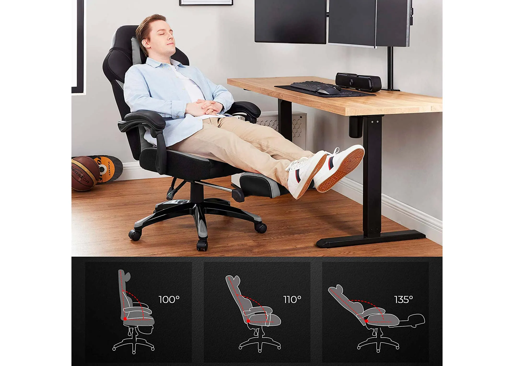 Black Faux Leather Office Gaming Chair - Spartan