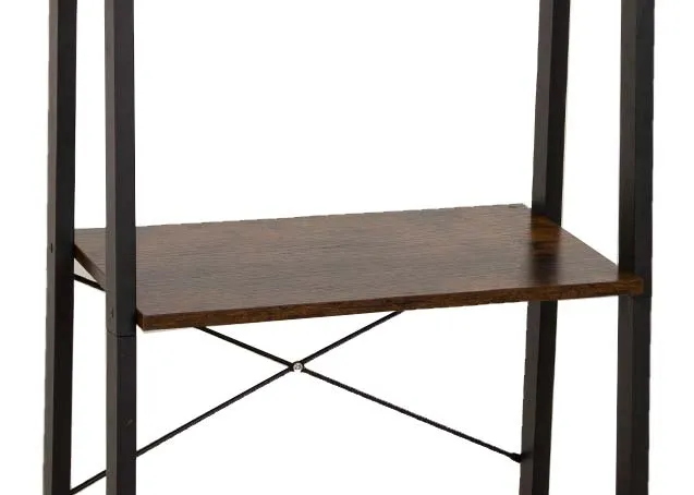 A 4 rustic shelf black framed ladder shelving unit from EZ Livings Karo range.