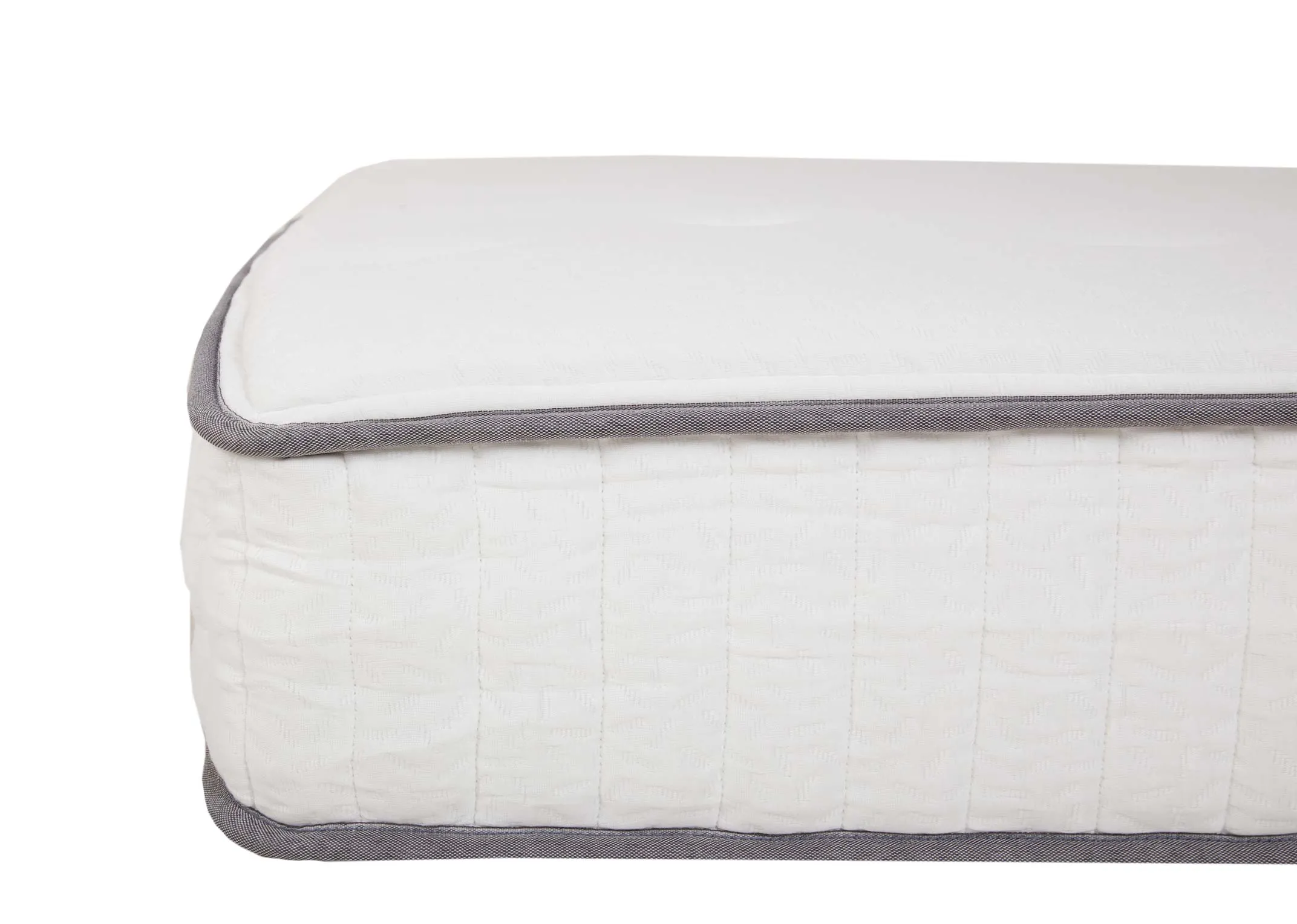 A small double 4ft pocket sprung mattress from EZ Livings Comfort Pocket range. Side view of depth