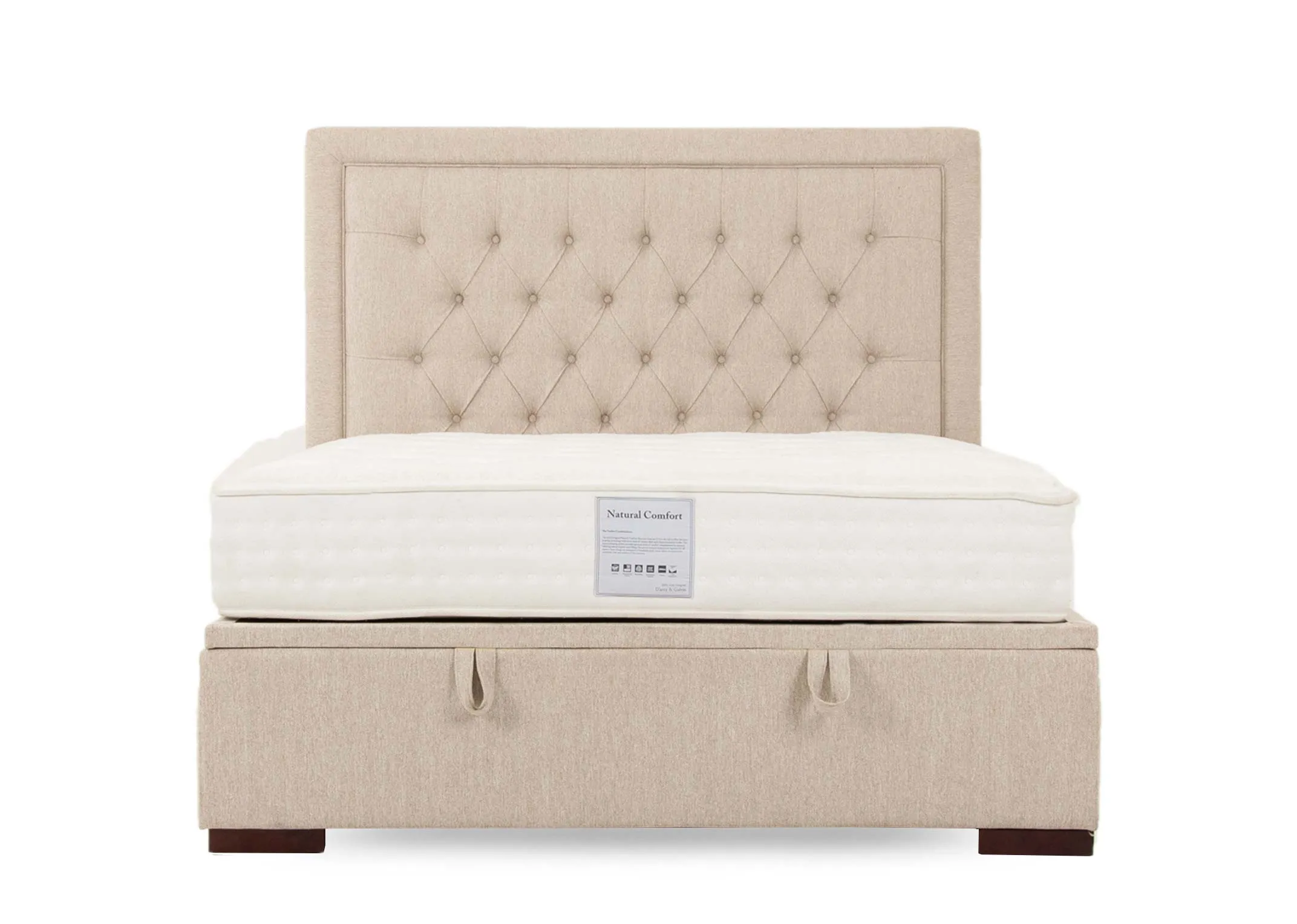 A dimension image of the Majestic Cream 5ft Ottoman with 187cm x 225cm x 134cm