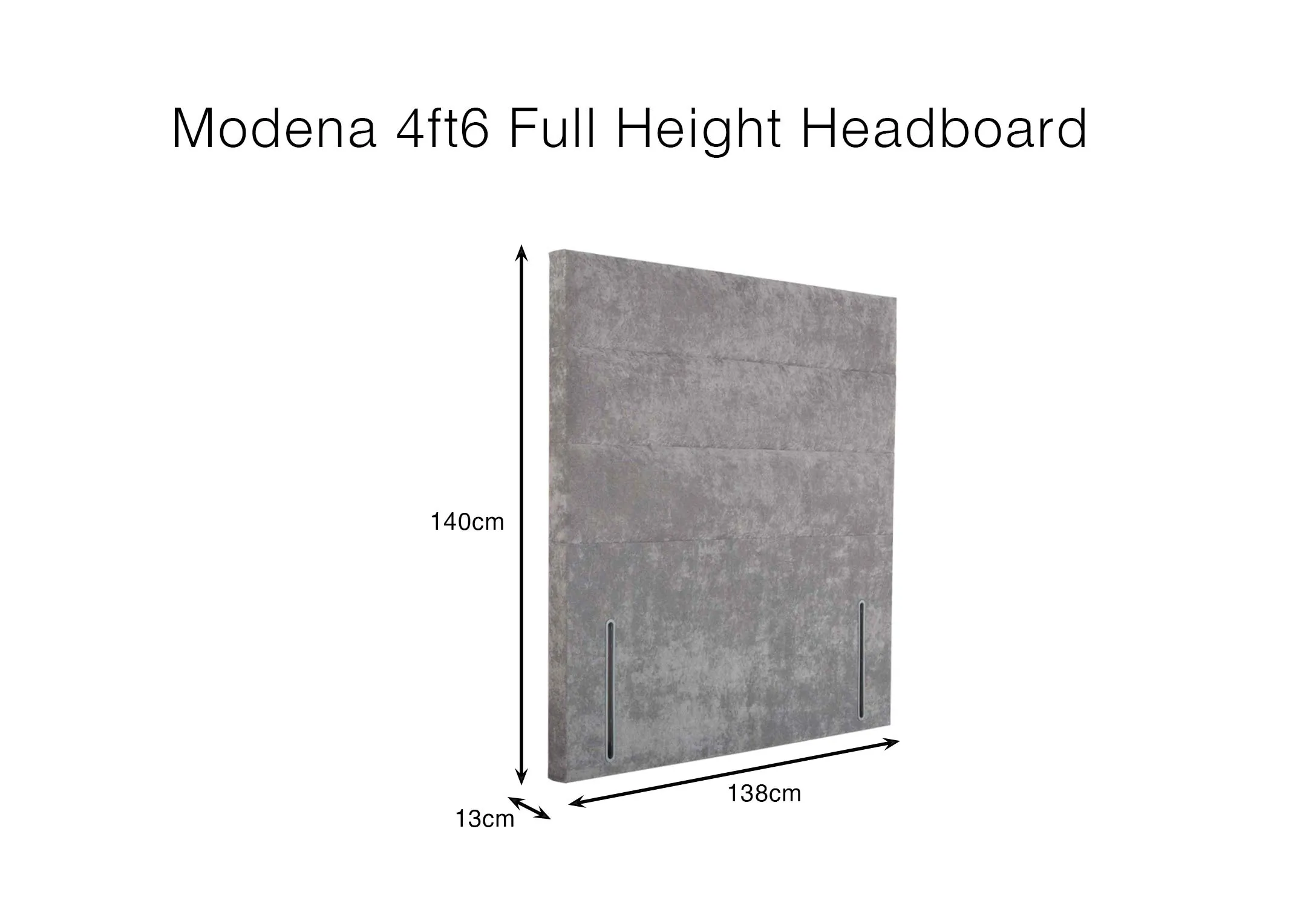 A dimension image of the Modena 4ft6 Headboard with 138cm x 13cm x 140cm