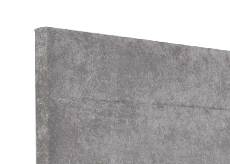A 4ft6 grey fabric headboard from EZ Livings Modena range. Closeup